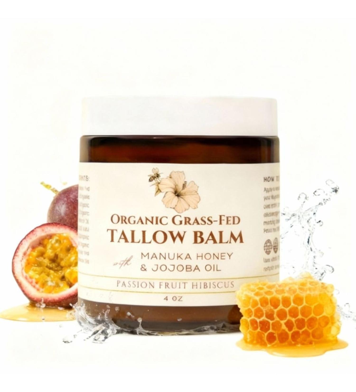 Eavara Grass-Fed Beef Tallow Balm for Eczema & Psoriasis - Safe for Dry & Sensitive Skin, Moisturizing Cream with Manuka Honey, Jojoba Oil, & Beeswax - Use on Face and Body - Buy Online on GoSupps.com