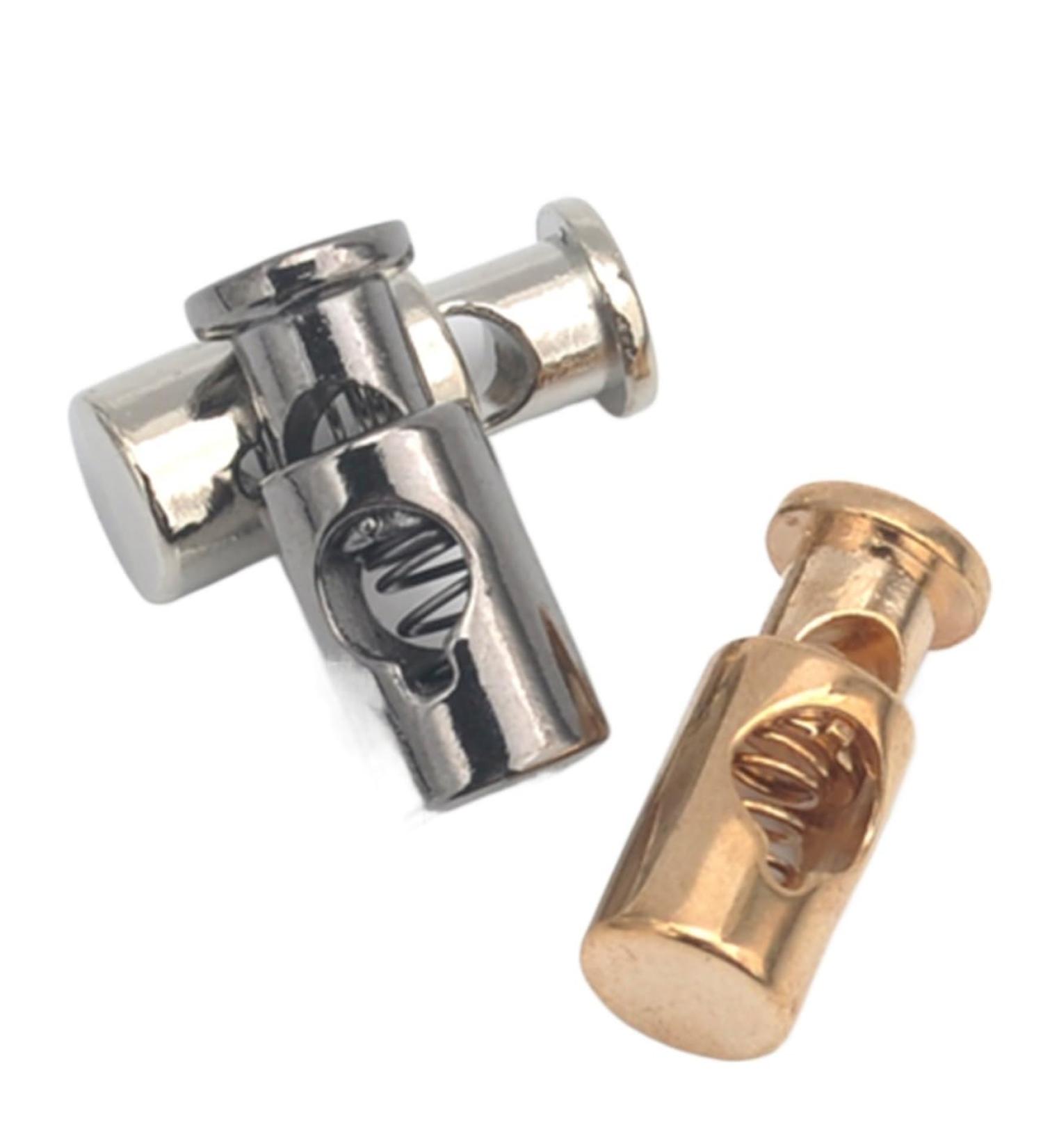 Hole Cord Lock Stopper spring buckle Cord Locks Toggles 30pcs/lot round metal alloy stoppers toggle cord locks Drawstring lock 4mm hole nickle black gold(Gold) 20mmx8mm Gold - Buy Online on GoSupps.com