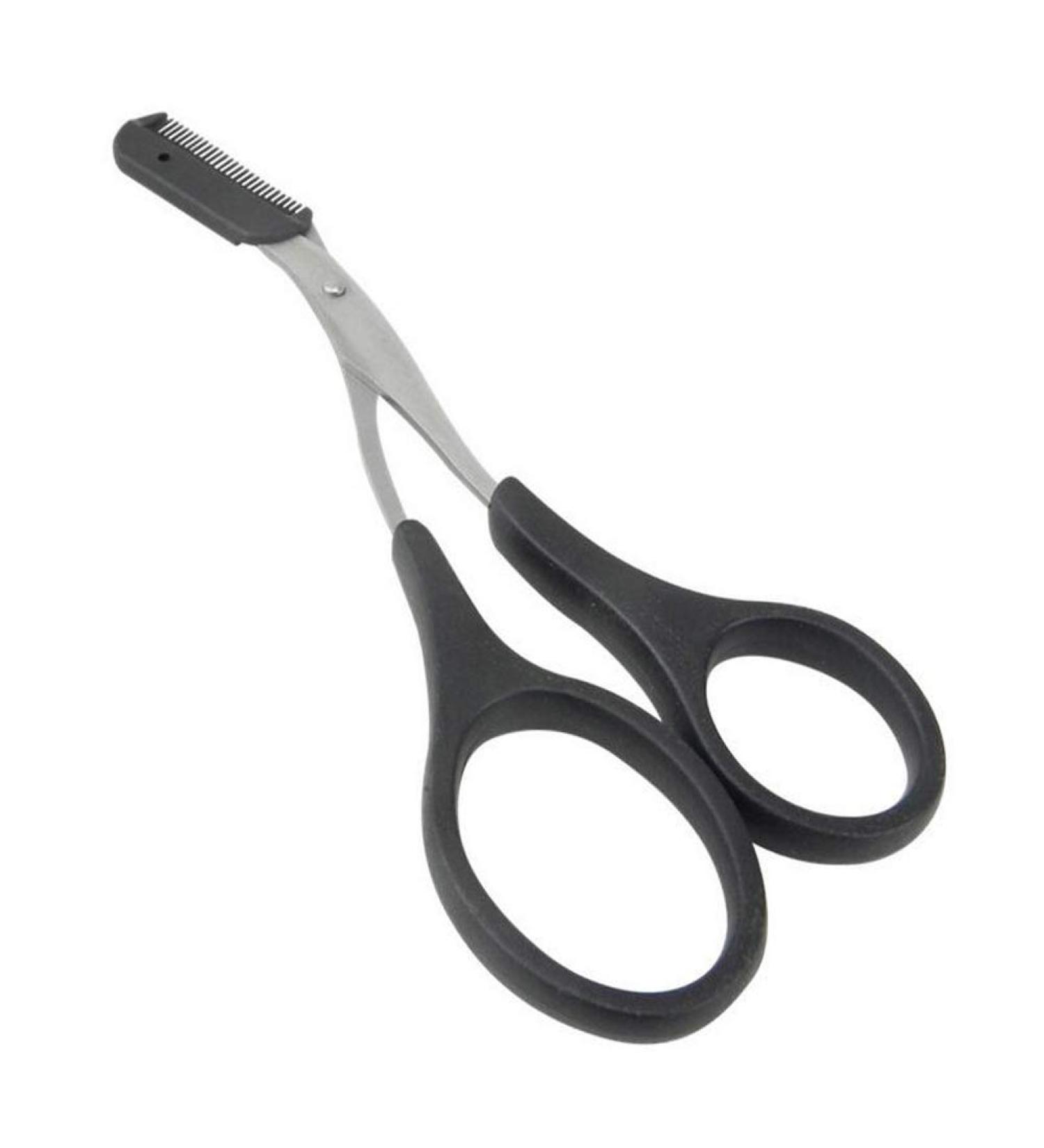 Precision Stainless Steel Eyebrow Trimmer with Comb & Grip - Unisex Grooming Tool for Perfect Brows - Buy Online on GoSupps.com