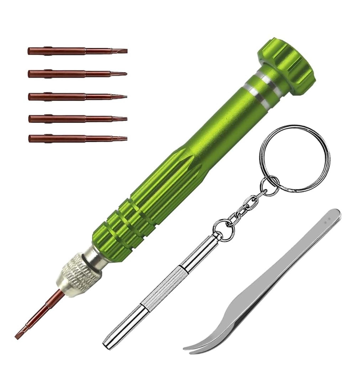 Dewedrt 5 in 1 Mini Screwdriver Glasses Screwdriver Magnetic Screwdriver Set for Watches Green - Buy Online on GoSupps.com