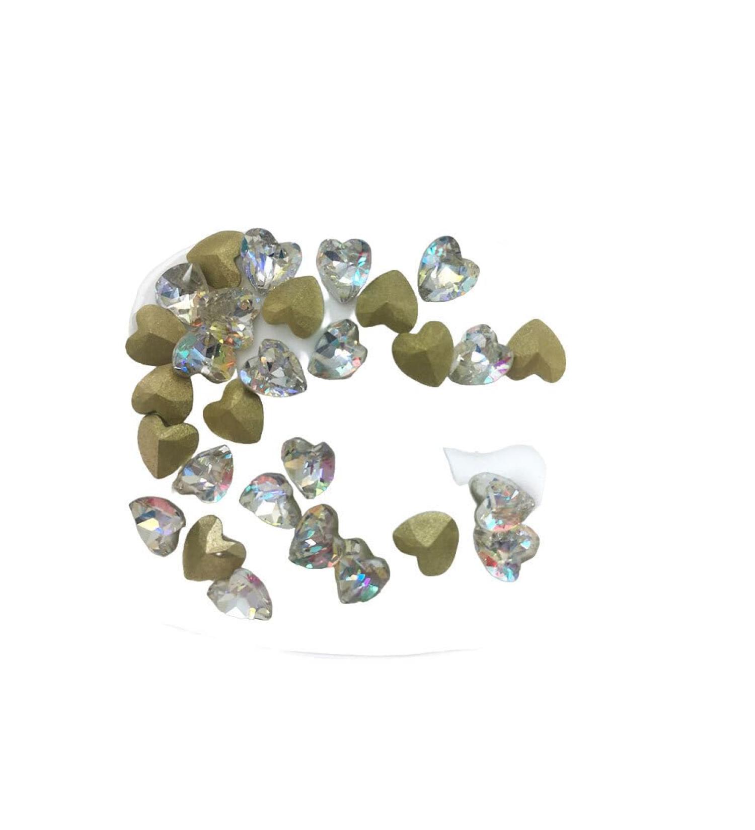 dijiusidy Nail Rhinestones Manicure Decorations Multiple-Shape Multi-color Glass DIY Decor Stickers Eye-catching Beauty Tools 8 * 8mmPeach Heart 8*8mmpeach Heart - Buy Online on GoSupps.com