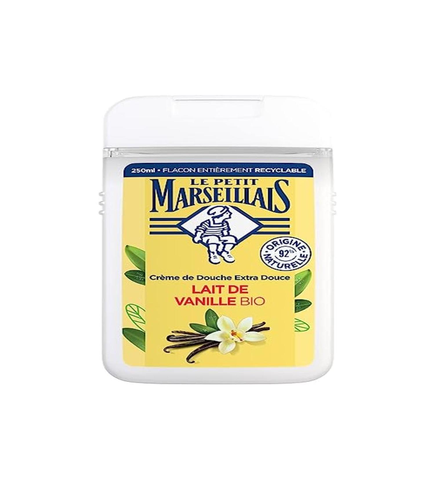 Le Petit Marseillais | Extra Soft Organic Vanilla Milk (250ml Bottle) - 92% Natural Ingredients - Fully Recyclable Bottle
