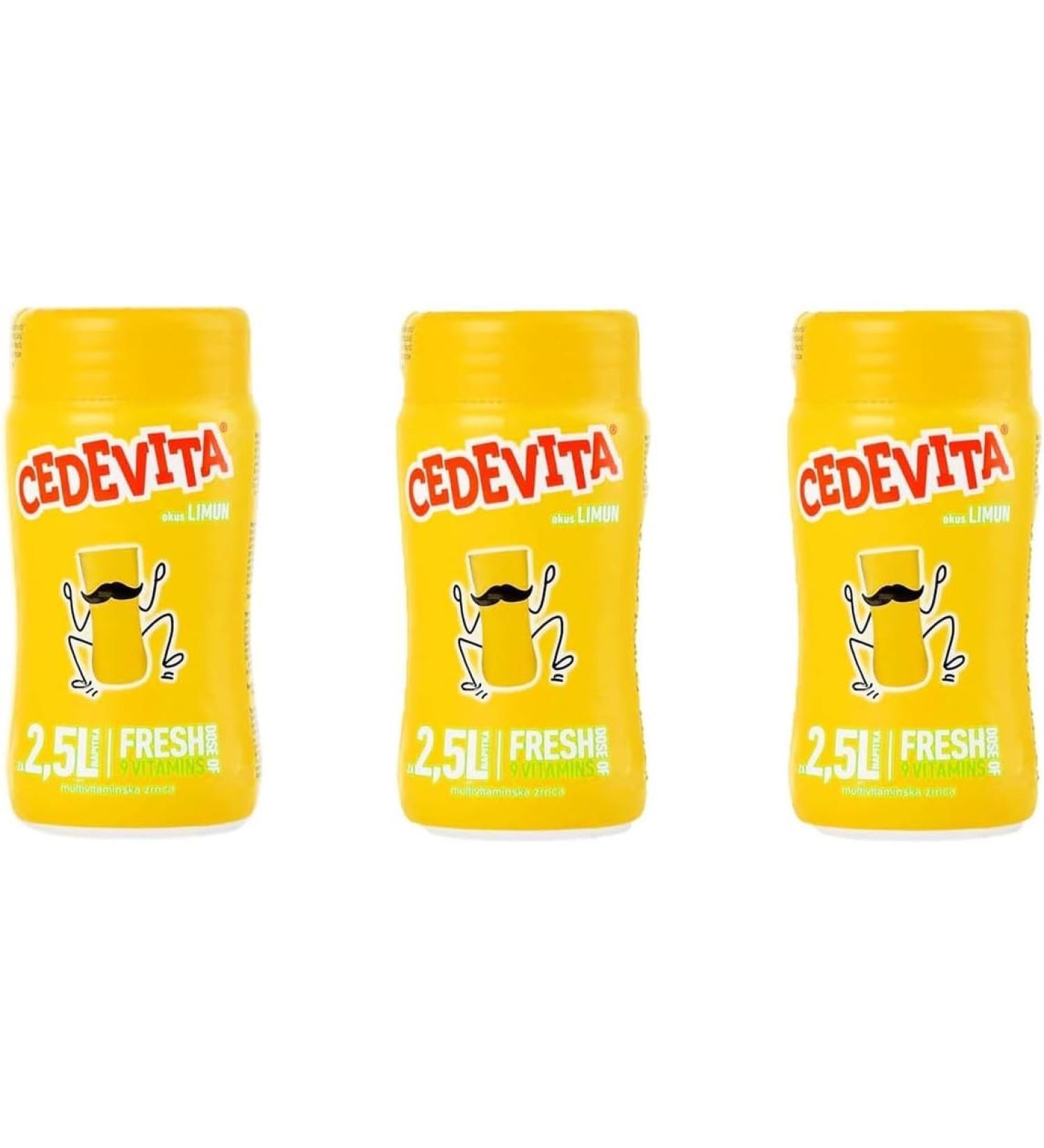 3 x Cedevita Zitrone Instant Mix 200g Macht-2.5L