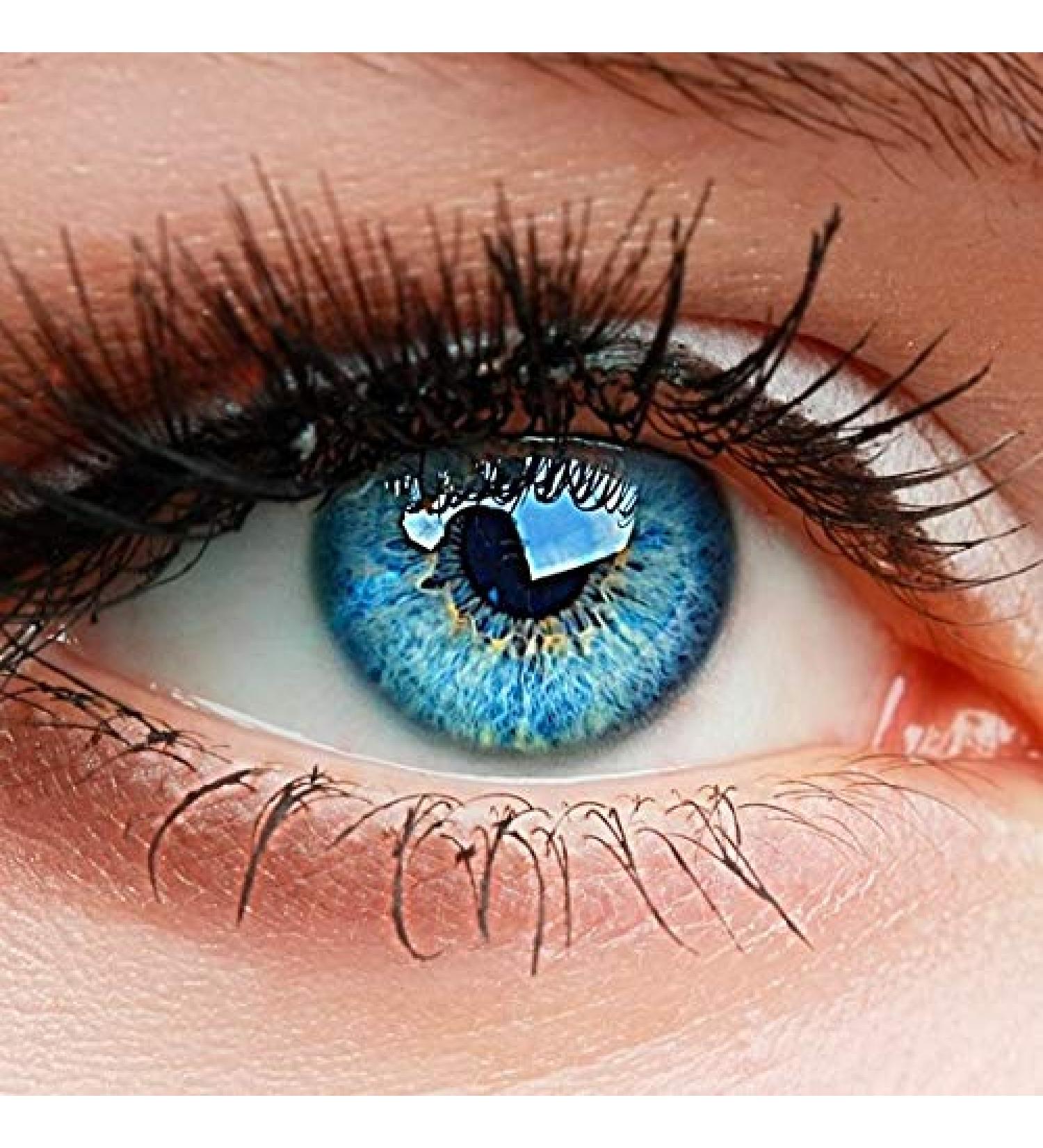 Buy ELFENWALD Azure Blue Colored Contact Lenses - Intense Highly Opaque Natural Look - Buy Online on GoSupps.com