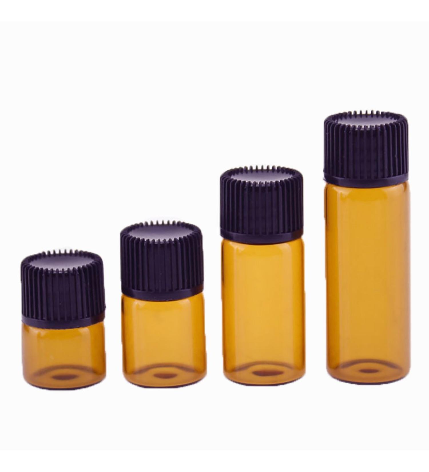 HugeStore 50pcs 5ml Mini Essential Oil Bottles Glass Roll On Bottles