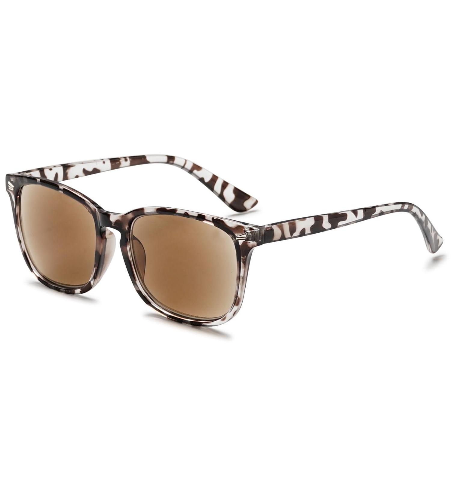 Vevesmundo Reading Glasses with Sunscreen - Stylish Gray Leopard Visual Aid Sunglasses for Men & Women (2.5x Magnification) - Buy Online on GoSupps.com