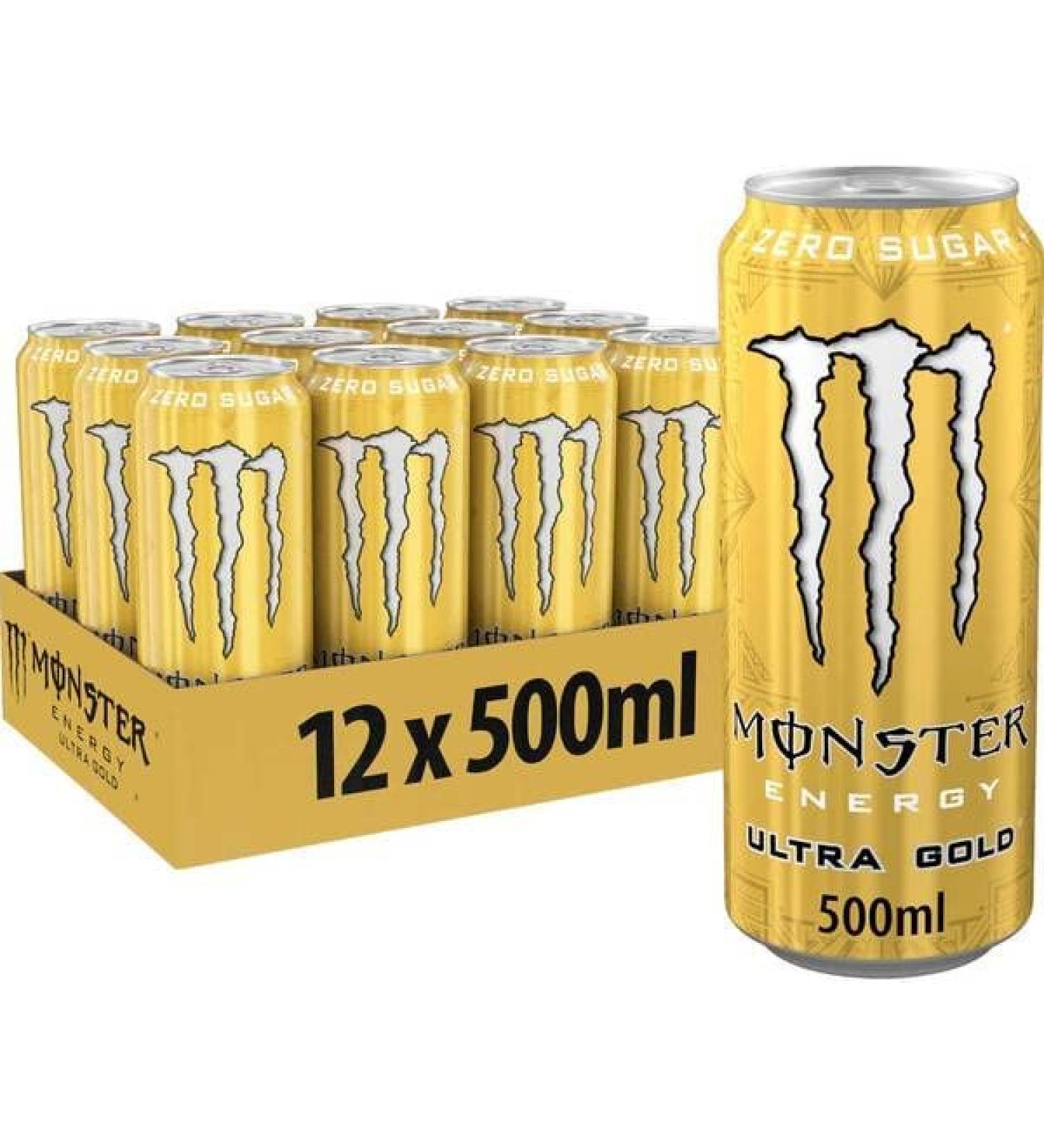 Monster Energy Drink 12x500ml (Energy Ultra Gold) - Buy Online on GoSupps.com