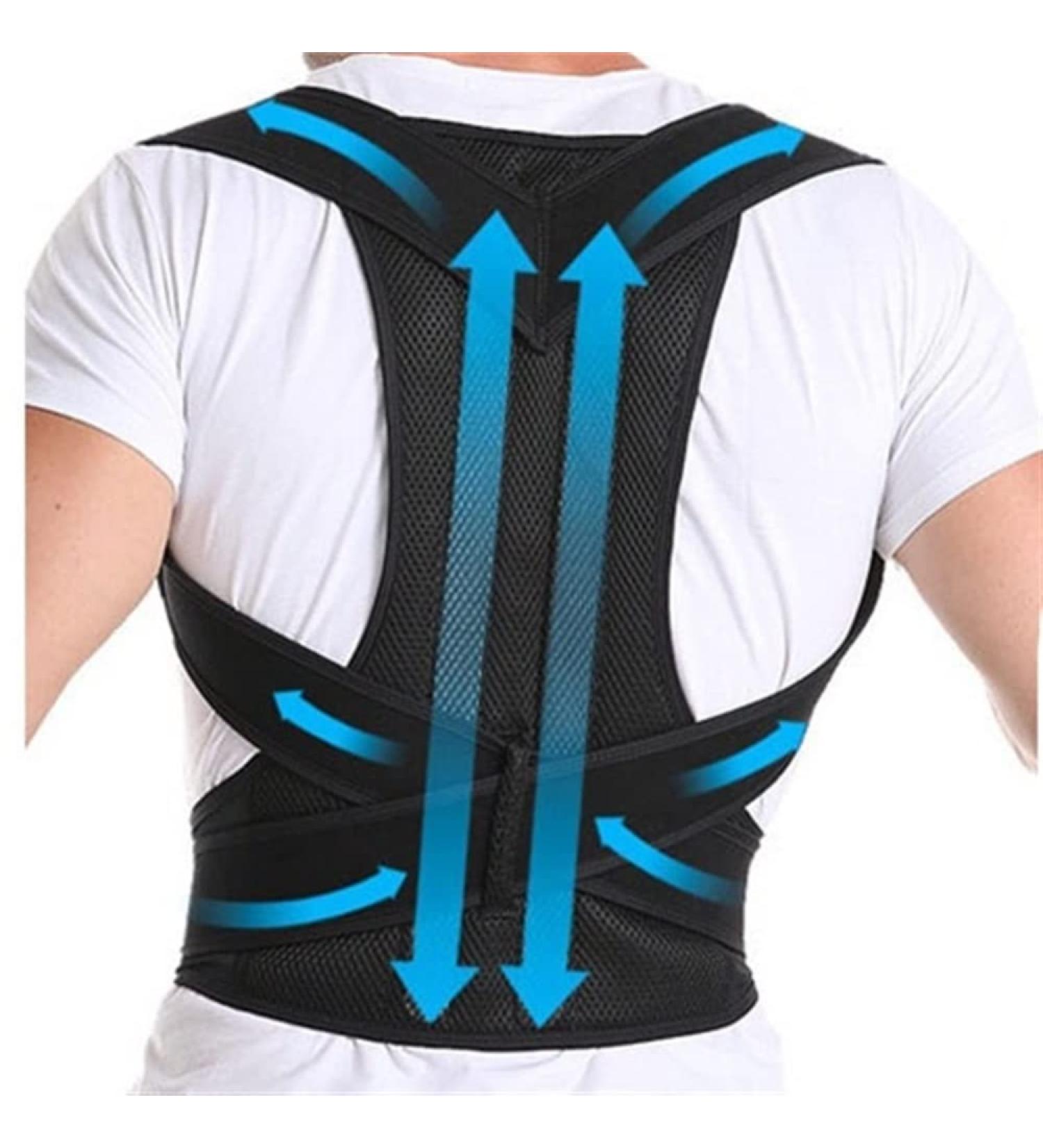 Buy S-5XL Plus Size Posture Corrector Back Brace - Full Back Support for Scoliosis & Hunchback - Adjustable Shoulder Straightener for Men Women & Teens - Small Black - Buy Online on GoSupps.com