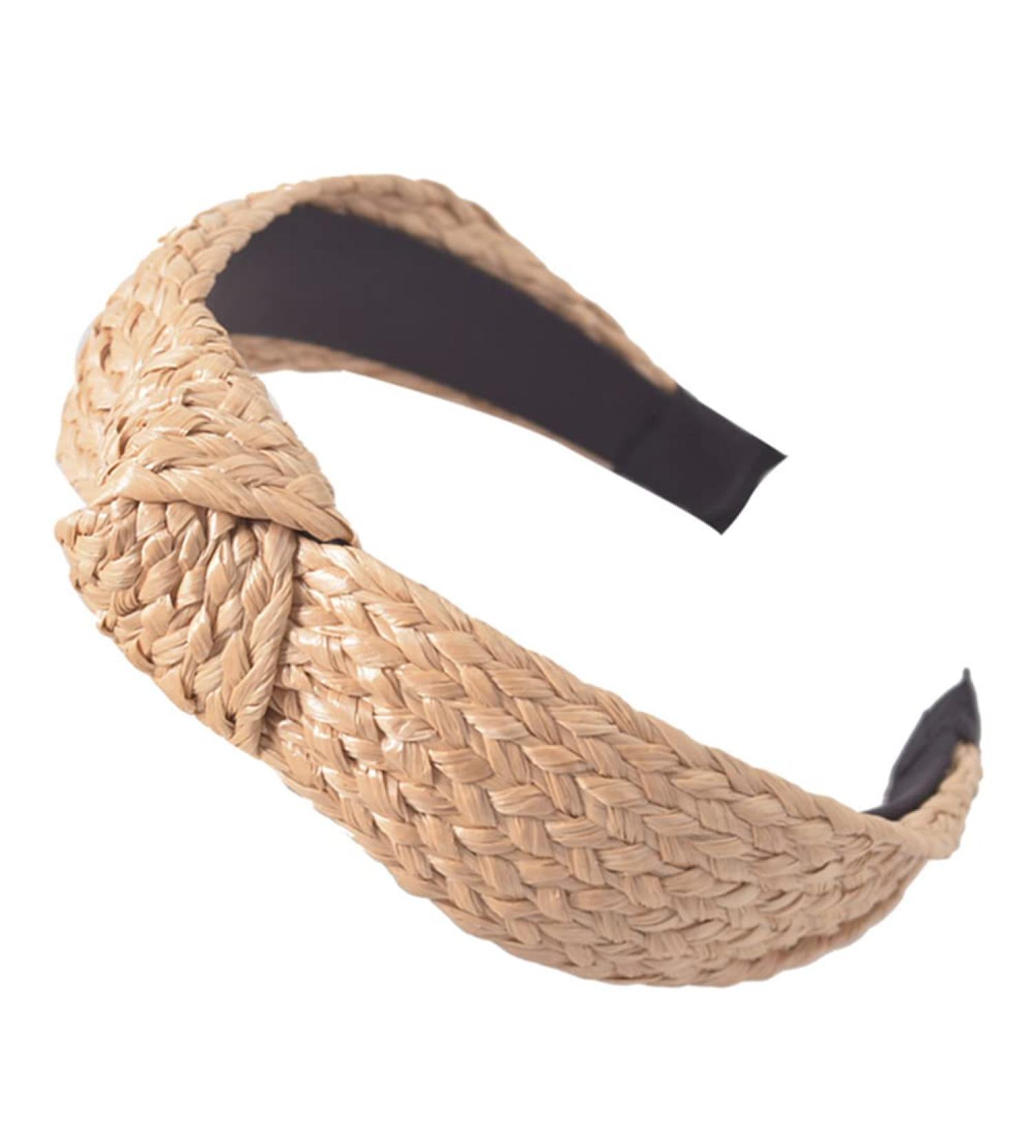 Rattan Straw Woven Wide Knot Headband for Women - Summer Hair Accessories - Buy Online on GoSupps.com
