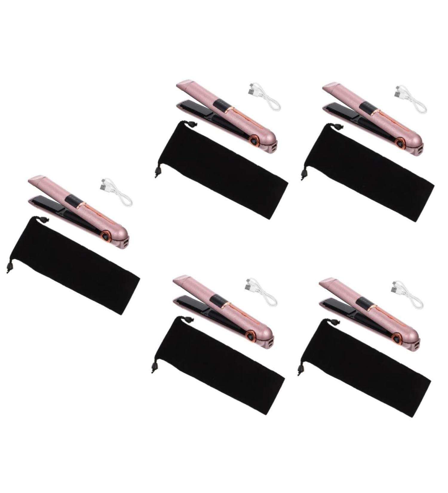 OHPHCALL 5pcs Curling Iron Portable Hair Straightener Cordless Tools Travel Hair Straightener Mini Golden Abs 21X4X3.5CMx5pcs Rose Goldx5pcs - Buy Online on GoSupps.com