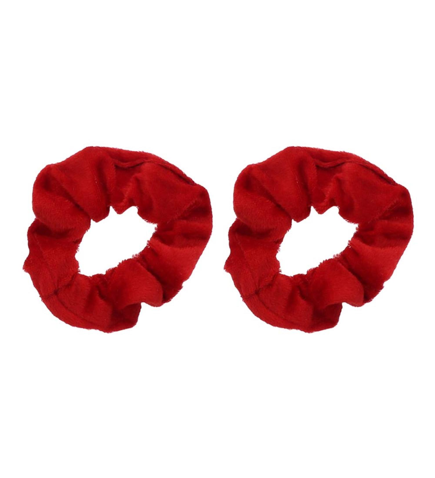 Red Velvet Solid Scrunchies - Set of 2 | Luxe Hair Accessories - Buy Online on GoSupps.com