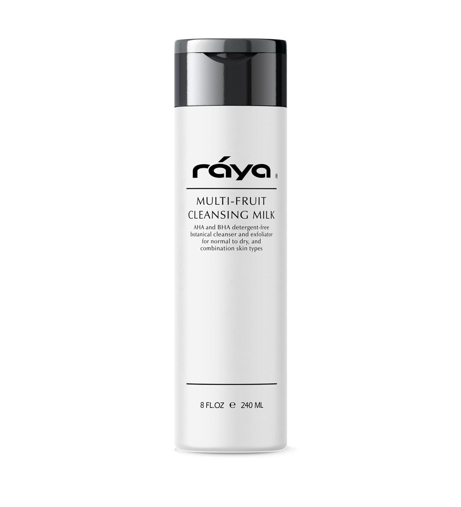 Raya Multi-Fruit Facial Cleansing Milk with AHA and BHA 8 oz (G-154) | Exfoliating Soap-Free Cleanser and Make-Up Remover for Dry and Combo Skin | Made with Multi-Fruit Alpha and Beta Hydroxy Acids 8 Fl Oz (Pack of 1) - Buy Online on GoSupps.com