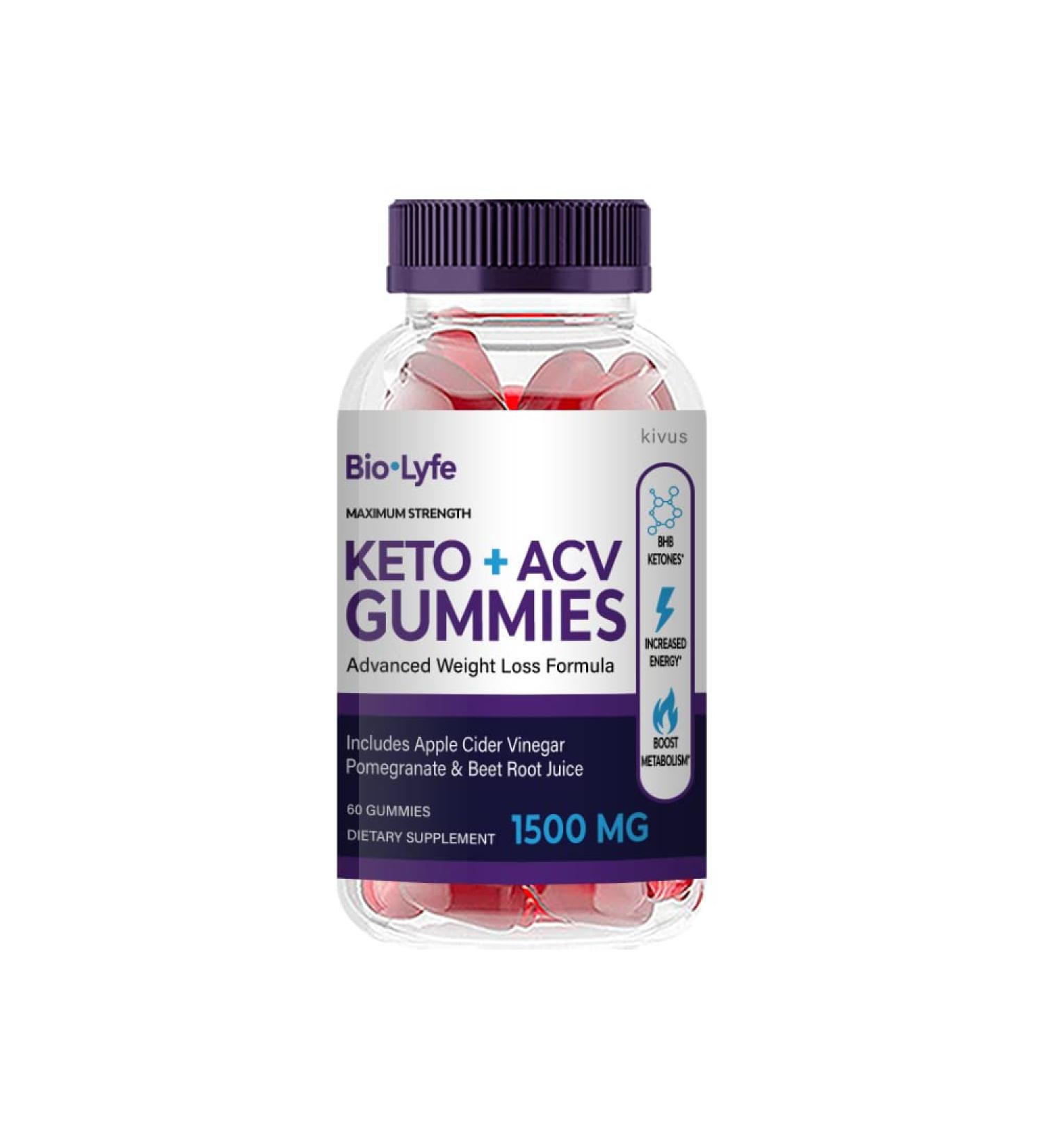 BioLyfe Keto + ACV Gummies 60ct - Natural Weight Loss Support - Buy Online on GoSupps.com