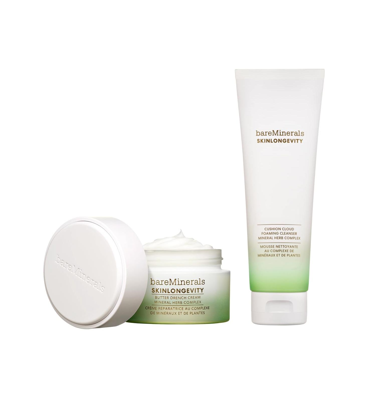 bareMinerals Butter Drench Restorative Rich Face Cream Hydrating Face Lotion + Skinlongevity Face Cleanser Bundle - Buy Online on GoSupps.com