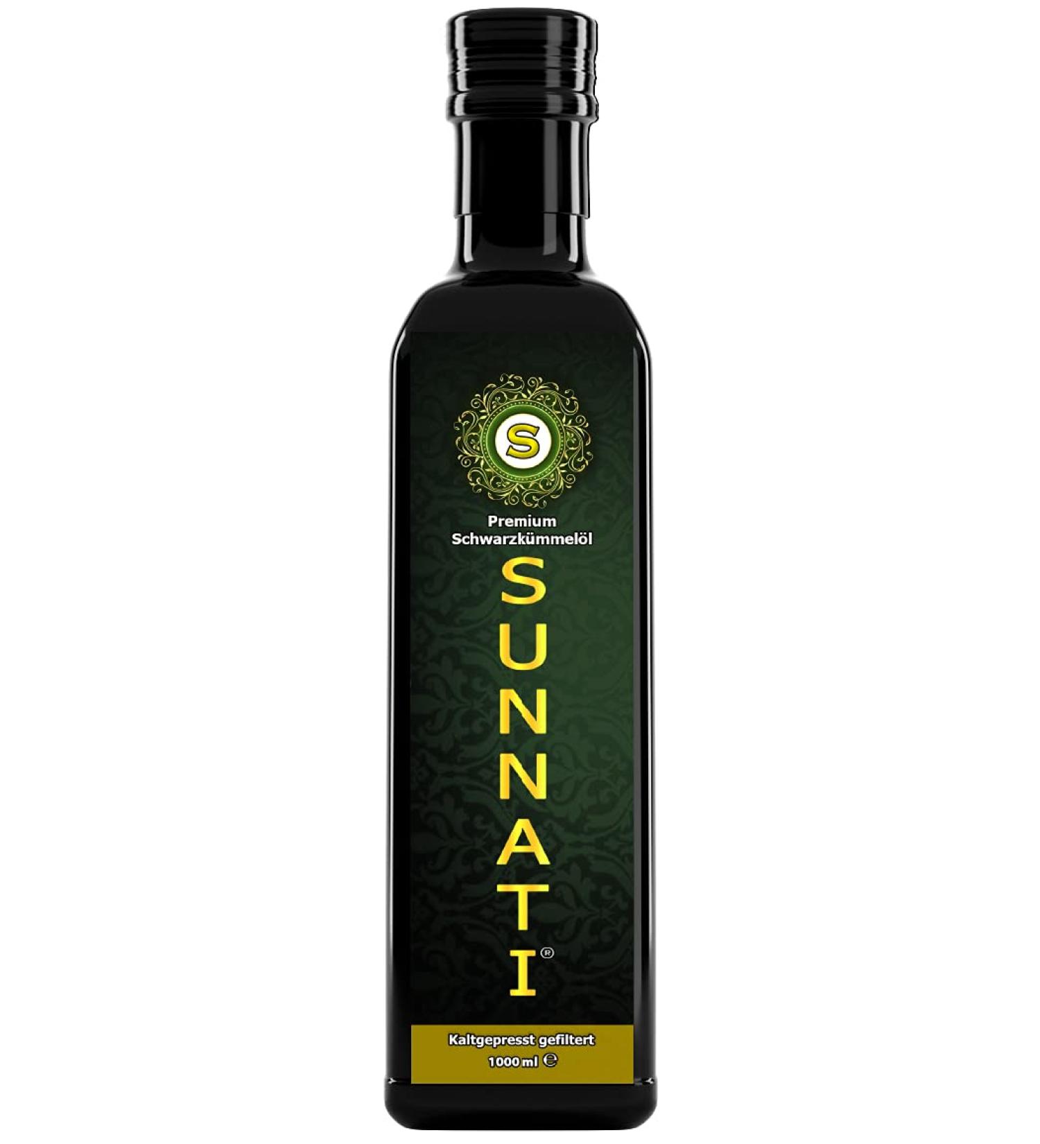 Sunnati PREMIUM Black Cumin Oil 1000ml - Cold Pressed 100% Pure Vegan Egyptian - Freshly Pressed 1L | Buy Online Internationally - Buy Online on GoSupps.com