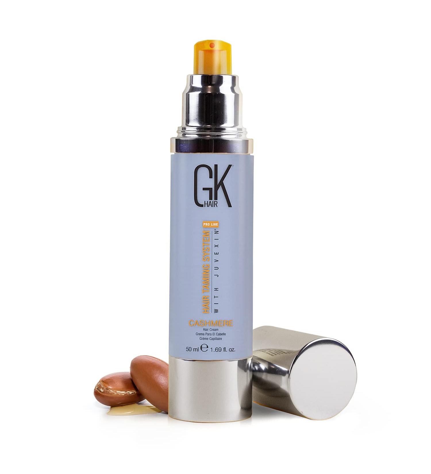 GK HAIR Global Keratin Cashmere Hair Smoothing Cream - 1.69 Fl Oz/50ml - With Argan Oil for Anti-Frizz Shine and Hydration - Buy Online on GoSupps.com