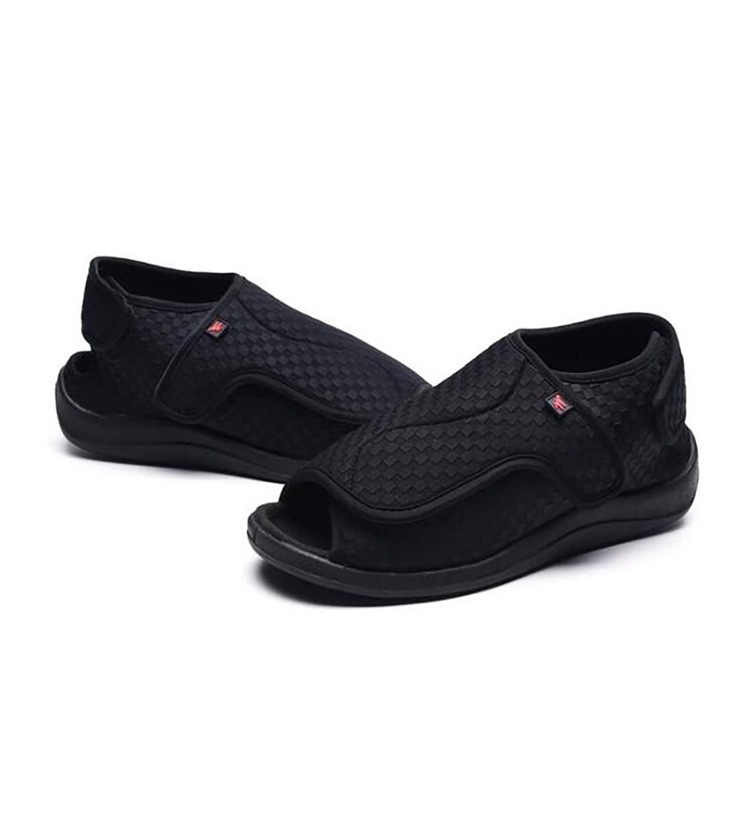 Buy Diabetic Edema Shoes for Men - Lightweight Walking Shoes with Rubber Sole & Memory Foam - Adjustable Bar-Strap Slippers - Size 11.5 Black - Buy Online on GoSupps.com