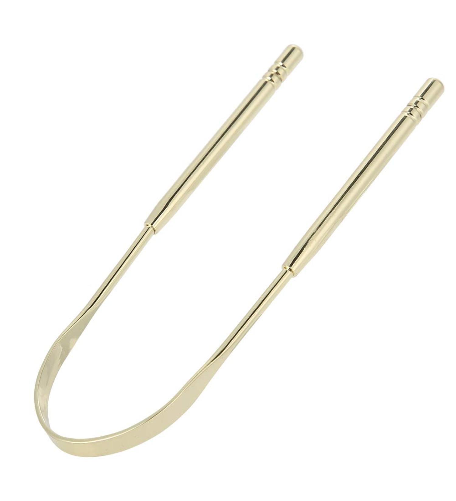 Dykaae Tongue Scraper - Stainless Steel Fresh Breath Cleaner for Adults & Children | Gold Metal Tongue Brush - Buy Online on GoSupps.com