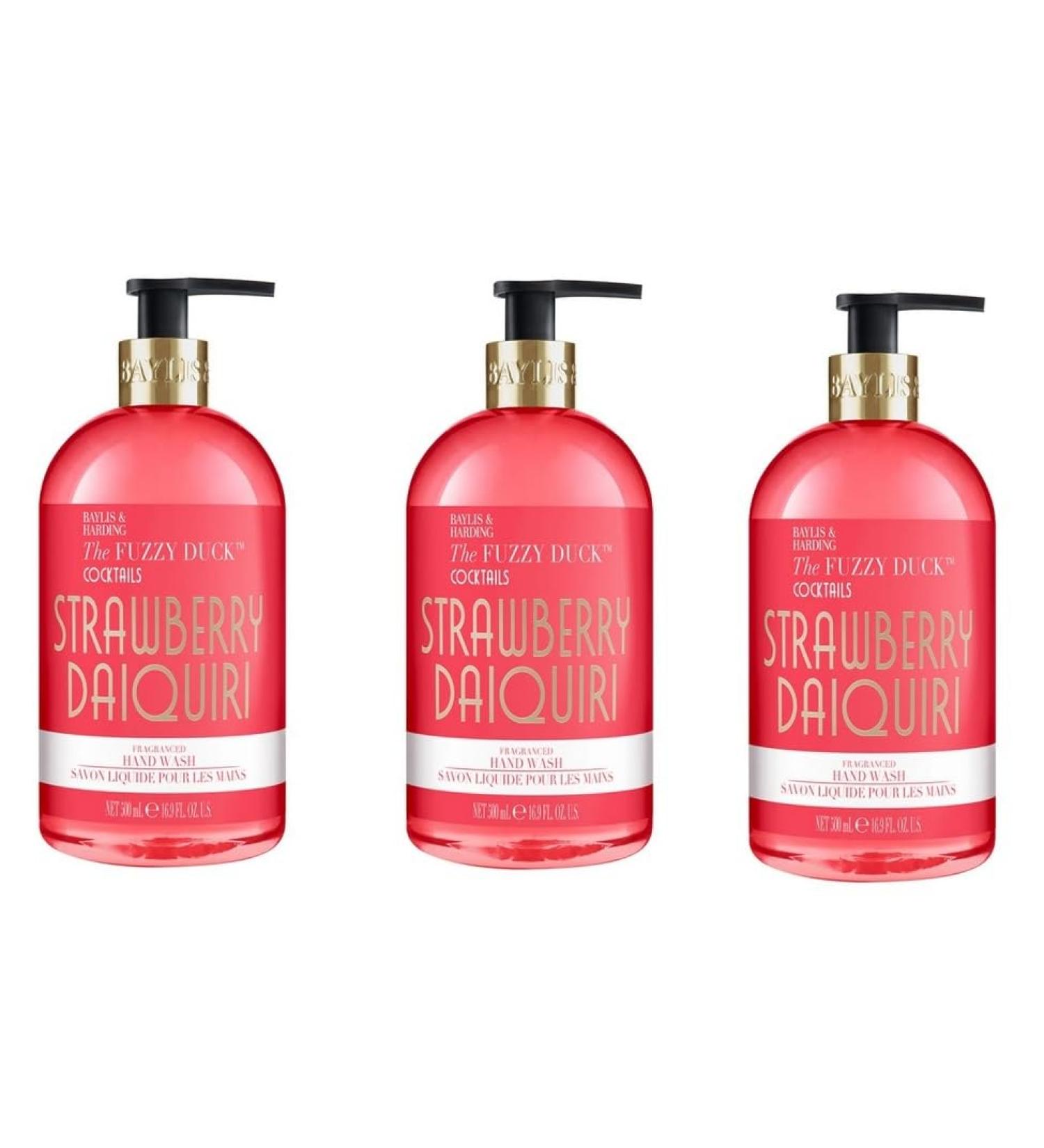 Baylis & Harding Baylis & Harding The Fuzzy Duck Cocktails Strawberry Daiquiri Hand Wash 500 ml (lot de 3)
