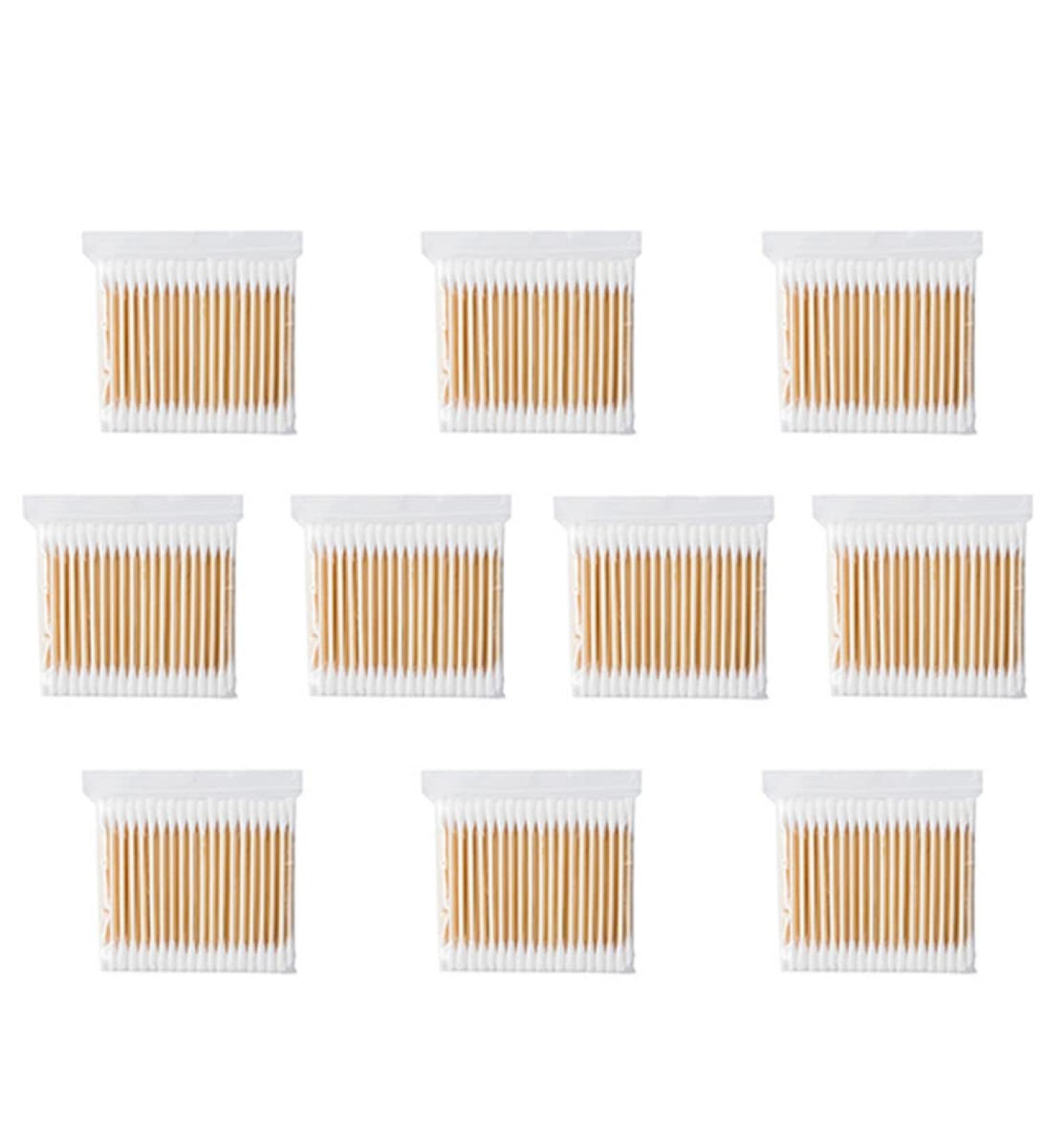 1000PCS Double Ended Cotton Swabs - Versatile Cotton Buds for Makeup Travel Ear Cleaning & Pet Care | Eco-Friendly Wooden Sticks - Buy Online on GoSupps.com