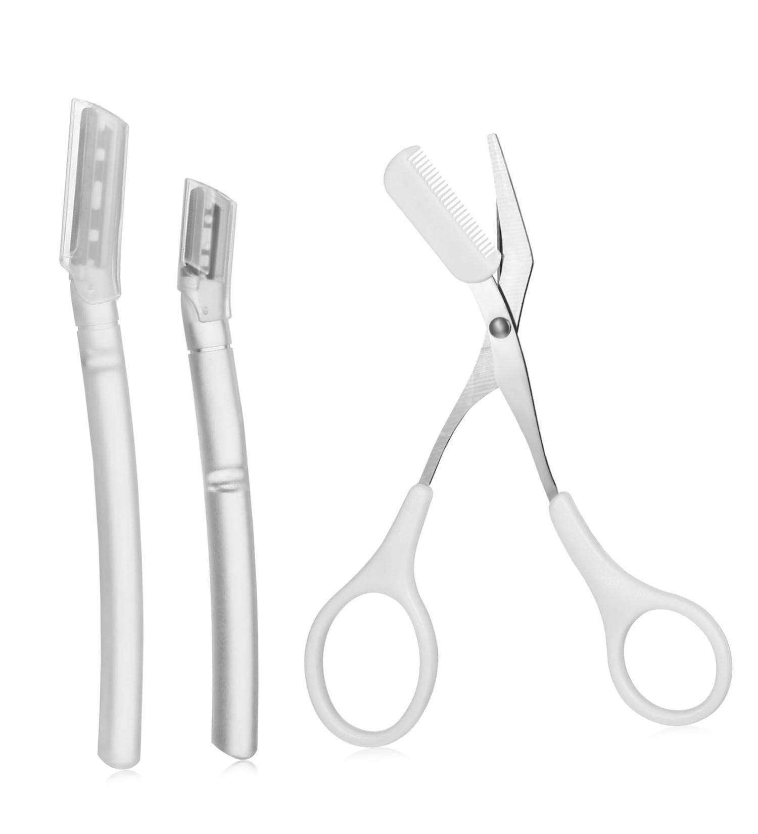 1 Set Eyebrow Trimmer Kit - Grooming Scissors & Razor for Perfect Brows | International Shipping Available - Buy Online on GoSupps.com