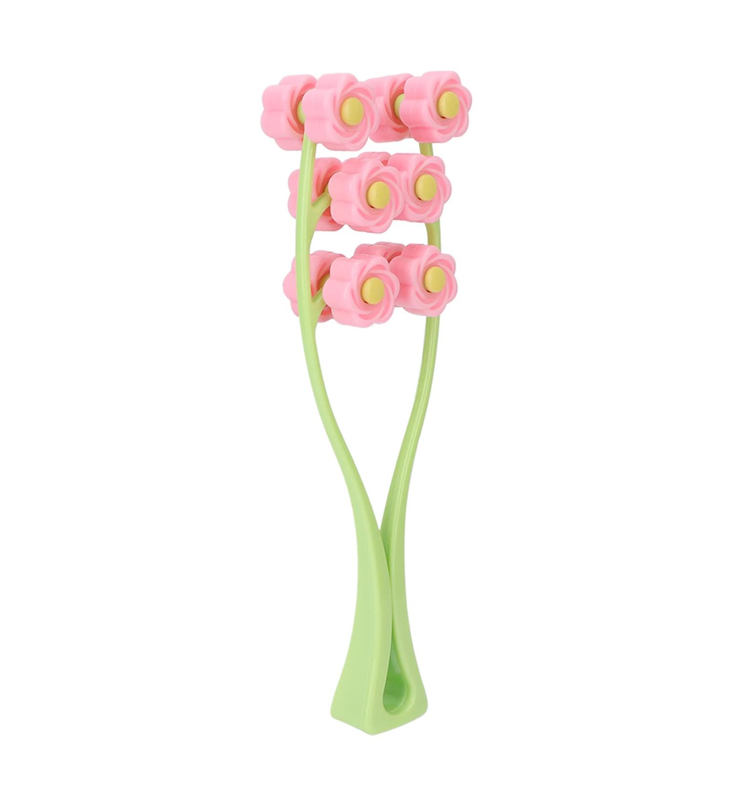 Shop Pink Flower Design V Shaped Face Massager Roller | Melon Seed Face Massager for Arms & Face - Best International Shipping - Buy Online on GoSupps.com