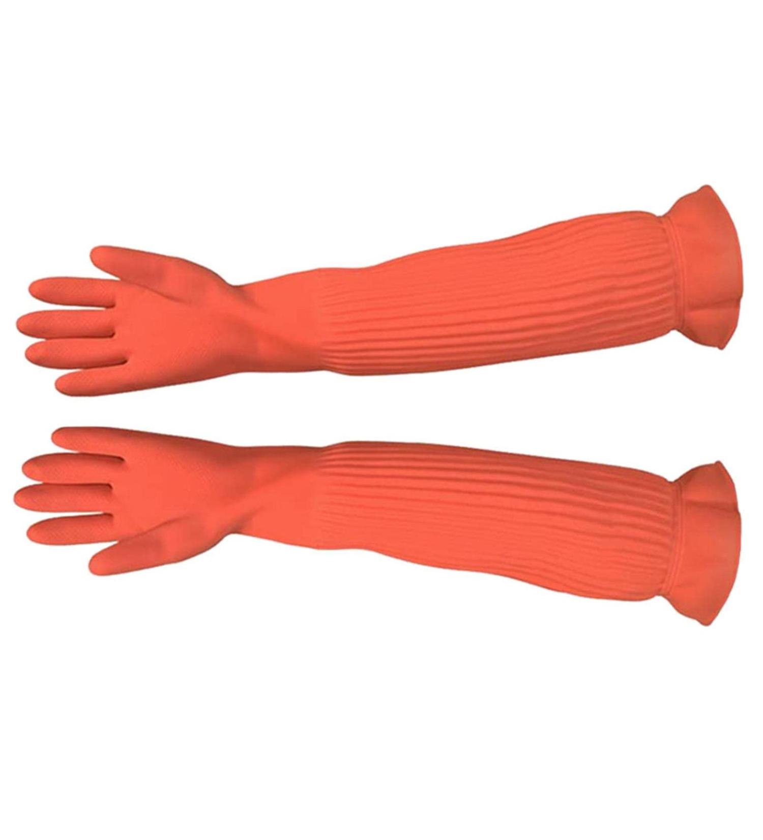 Reusable Cleaning Gloves Long Rubber Gloves Waterproof Household Gloves Kitchen Dishwashing Gloves for Garden Painting Home Xiatiam - Buy Online on GoSupps.com