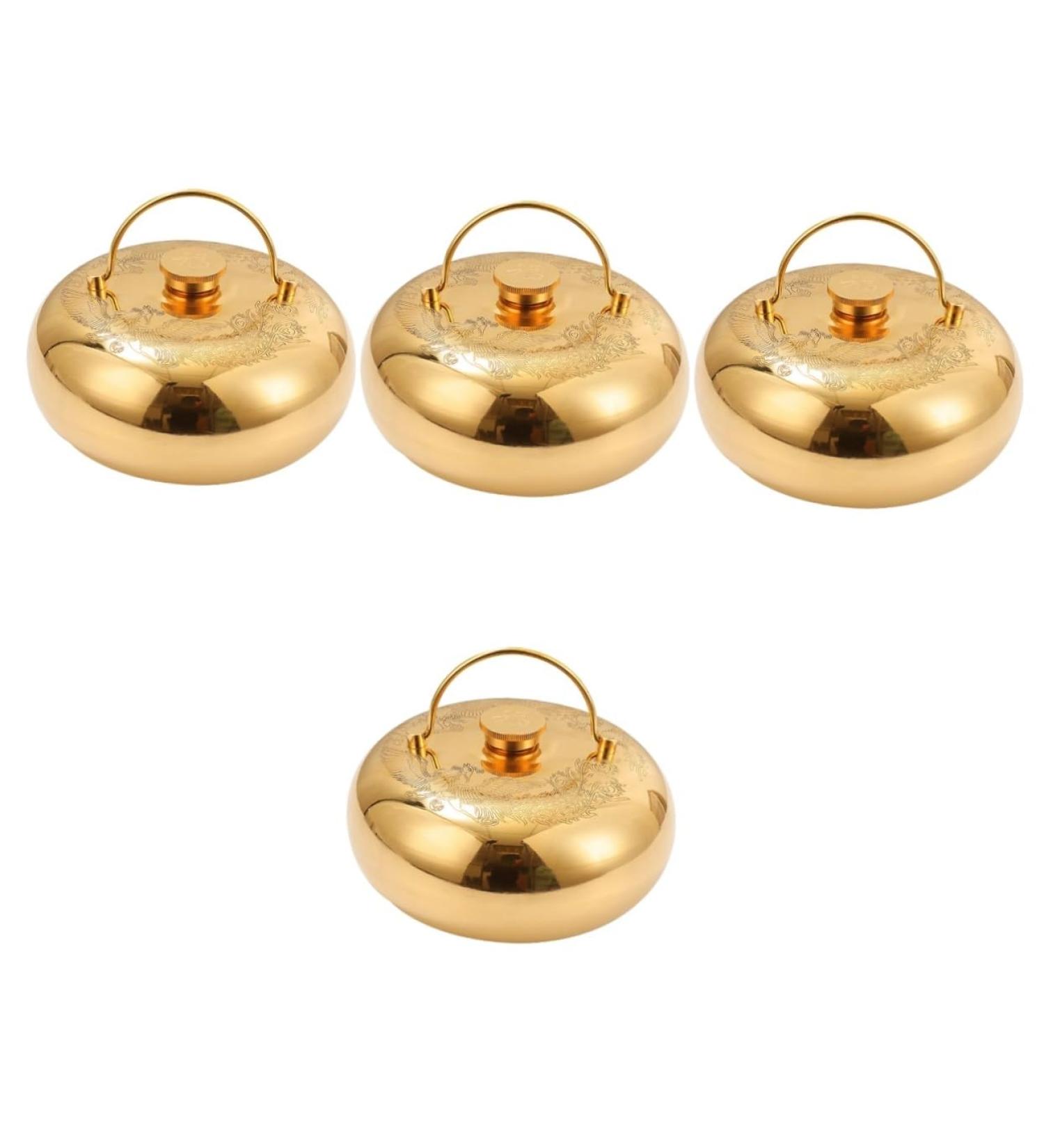Amosfun 4-Piece Metal Hand Warmer Set - Brass Hot Water Bottles for Winter Feet and Bed - Portable Heating Solutions - Buy Online on GoSupps.com