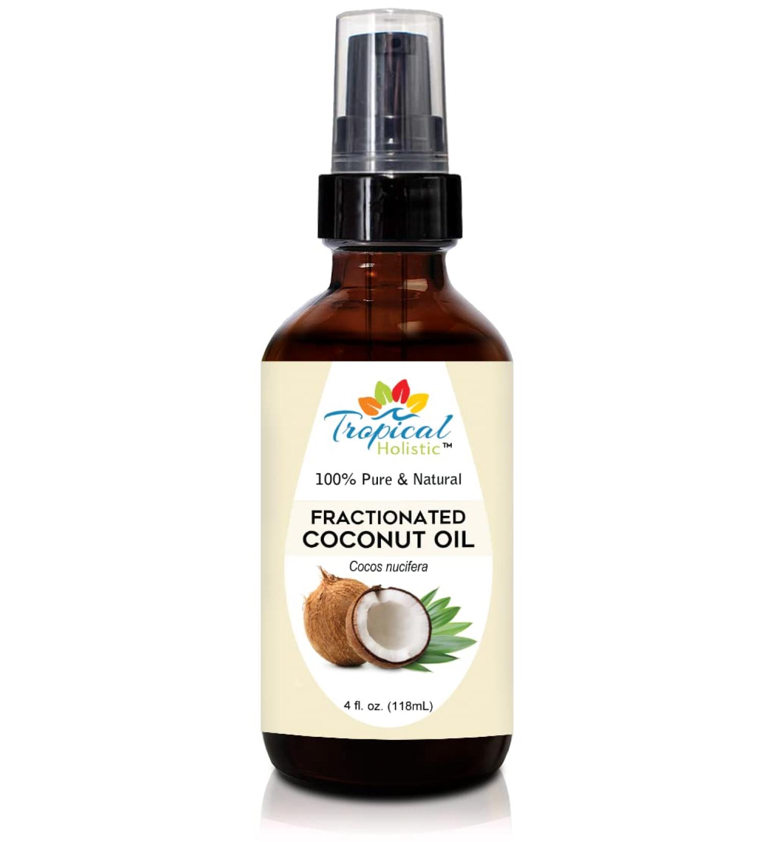 Fractionated Coconut Oil 4 oz - 100% Pure Organic Cold Pressed Unscented Liquid for Skin Hair & Massage - Ideal Carrier Oil for Aromatherapy - Buy Online on GoSupps.com