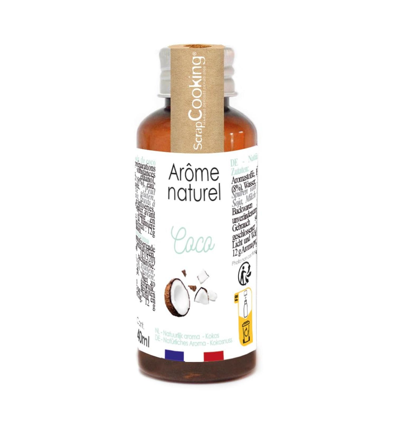 ScrapCooking 4388 Natural Liquid Coconut Flavor 40 ml for Baking Yogurts Cakes Cheesecakes Biscuits Cakes Mousses Ice - Buy Online on GoSupps.com