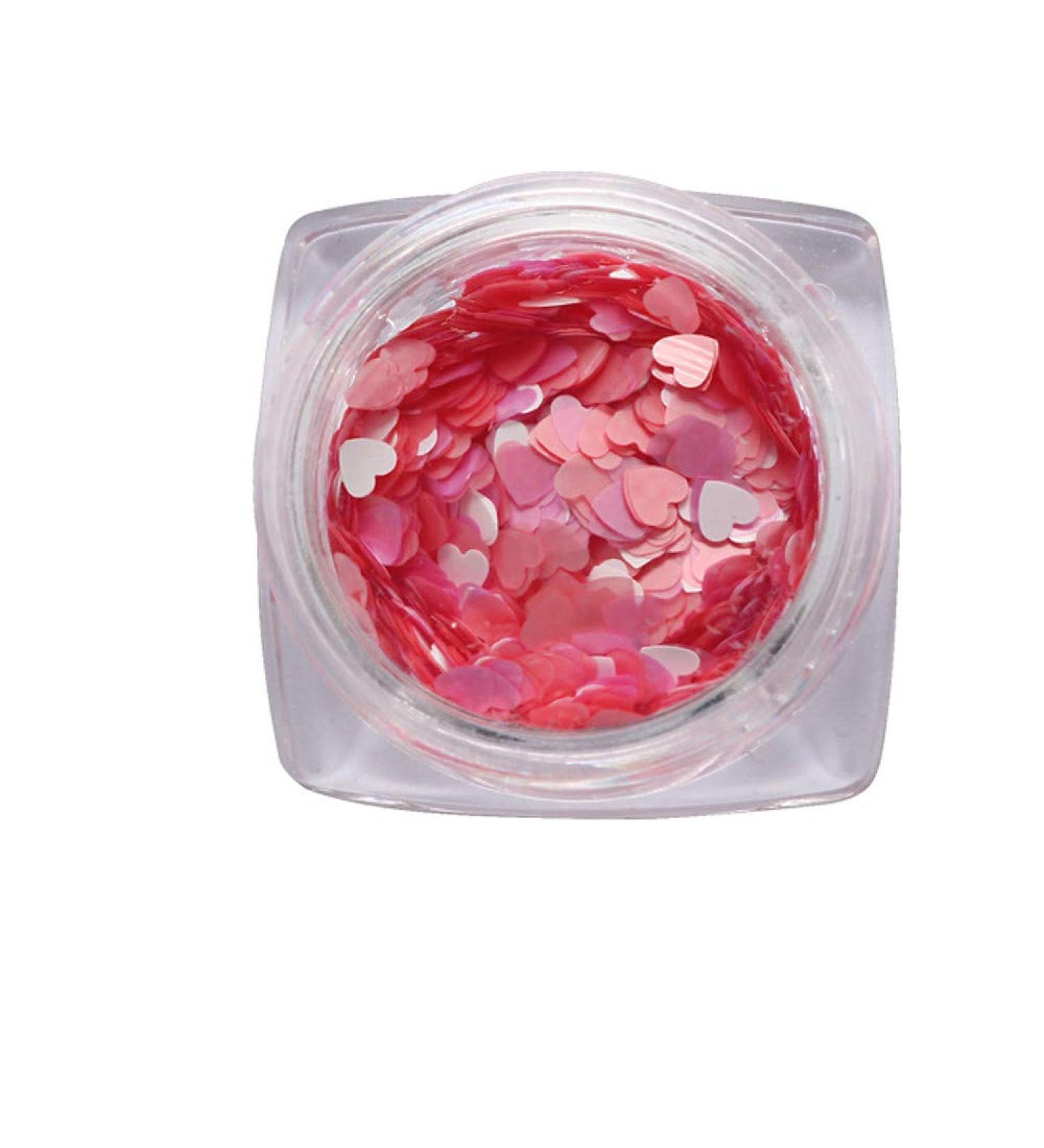 Dantazz 7 grams nail jewelry set nail seed seedlets glitter glitter sequin heart homemade beautification glossy for nail diy decoration (i)