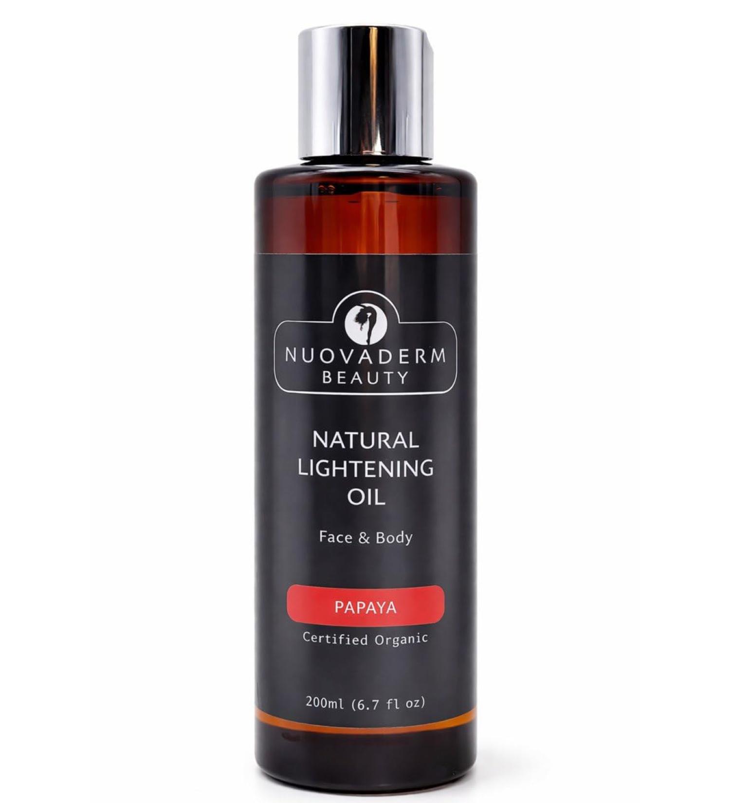 NUOVADERM Natural Brightening Oil with Papaya Vitamin C & Vitamin E for All Skin Types - Anti-Aging Brightening Serum for Face & Body - Moisturizing Face Oil for Fine Lines Skin Rejuvenation - Buy Online on GoSupps.com