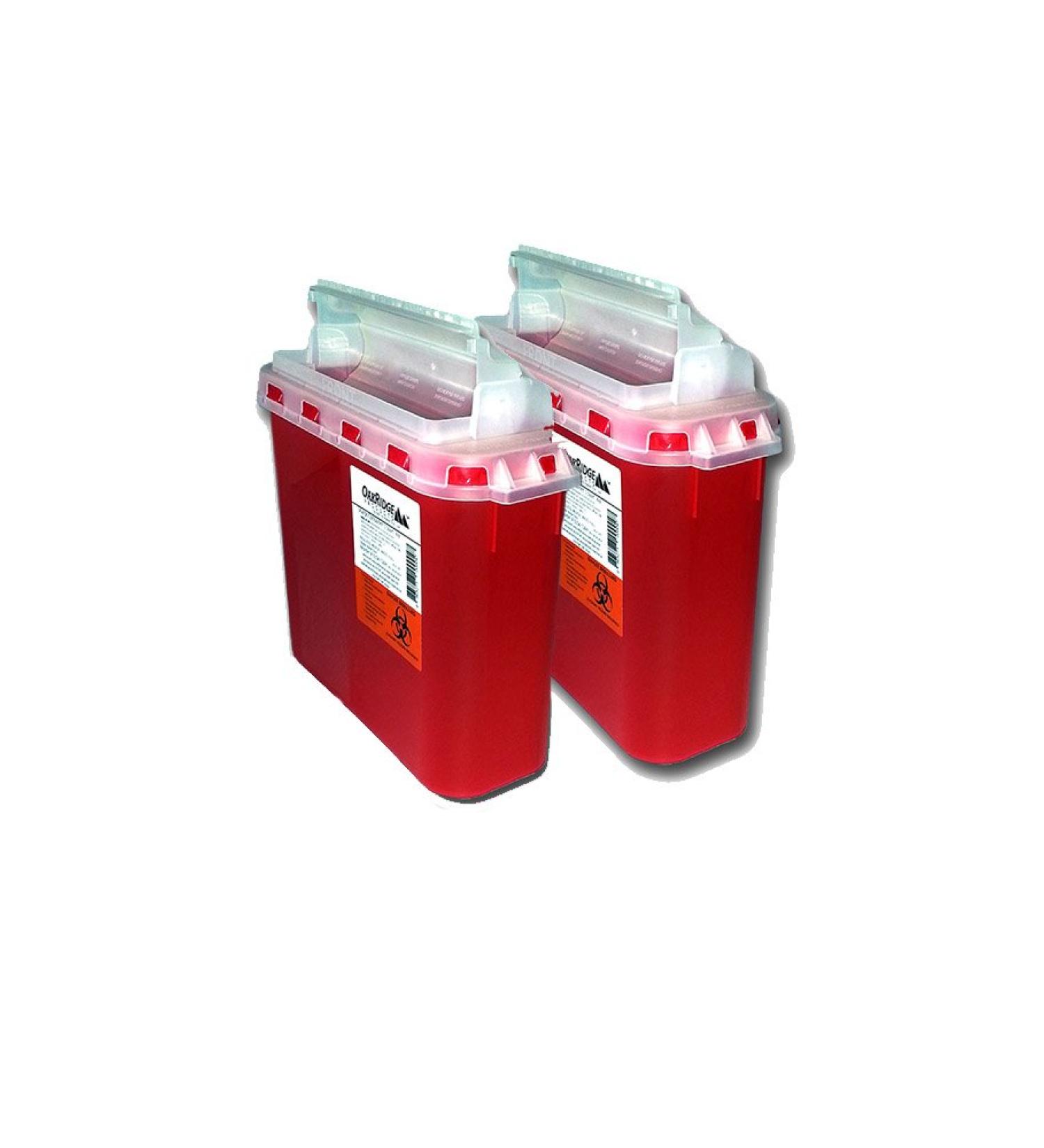 2-Pack 5.4 Qt Style Sharps Disposal Container with Touch-Free Rotating Lid - Buy Online on GoSupps.com