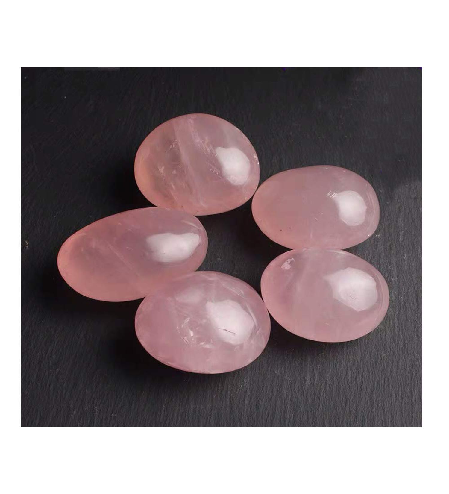 Natural Rose Quartz Carved Palm Stone Polished Irregular Shaped Sphere Crystal Quartz Gemstone Reiki Balancing Decoration Stone Collection - Buy Online on GoSupps.com