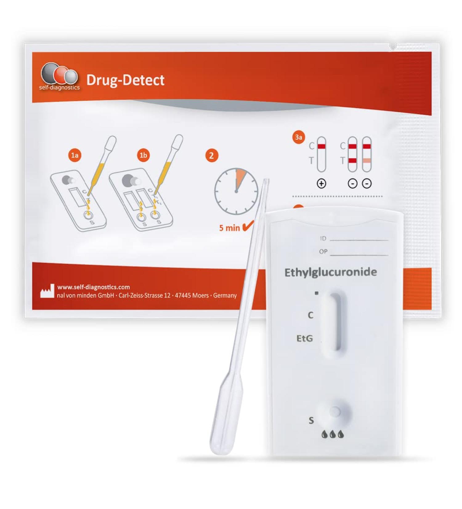 High-Quality Self-Diagnostics Alcohol Test - ETG Quick Test 2 Urine Test Cassettes for Home Use - Accurate Ethylglucuronid Testing - Buy Online on GoSupps.com