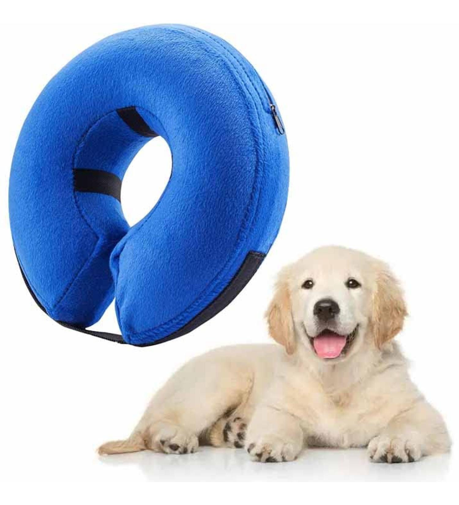 Zukent Inflatable Pet Recovery Collar - Adjustable & Washable Dog Cone for Wound Protection (Large) - Buy Online on GoSupps.com