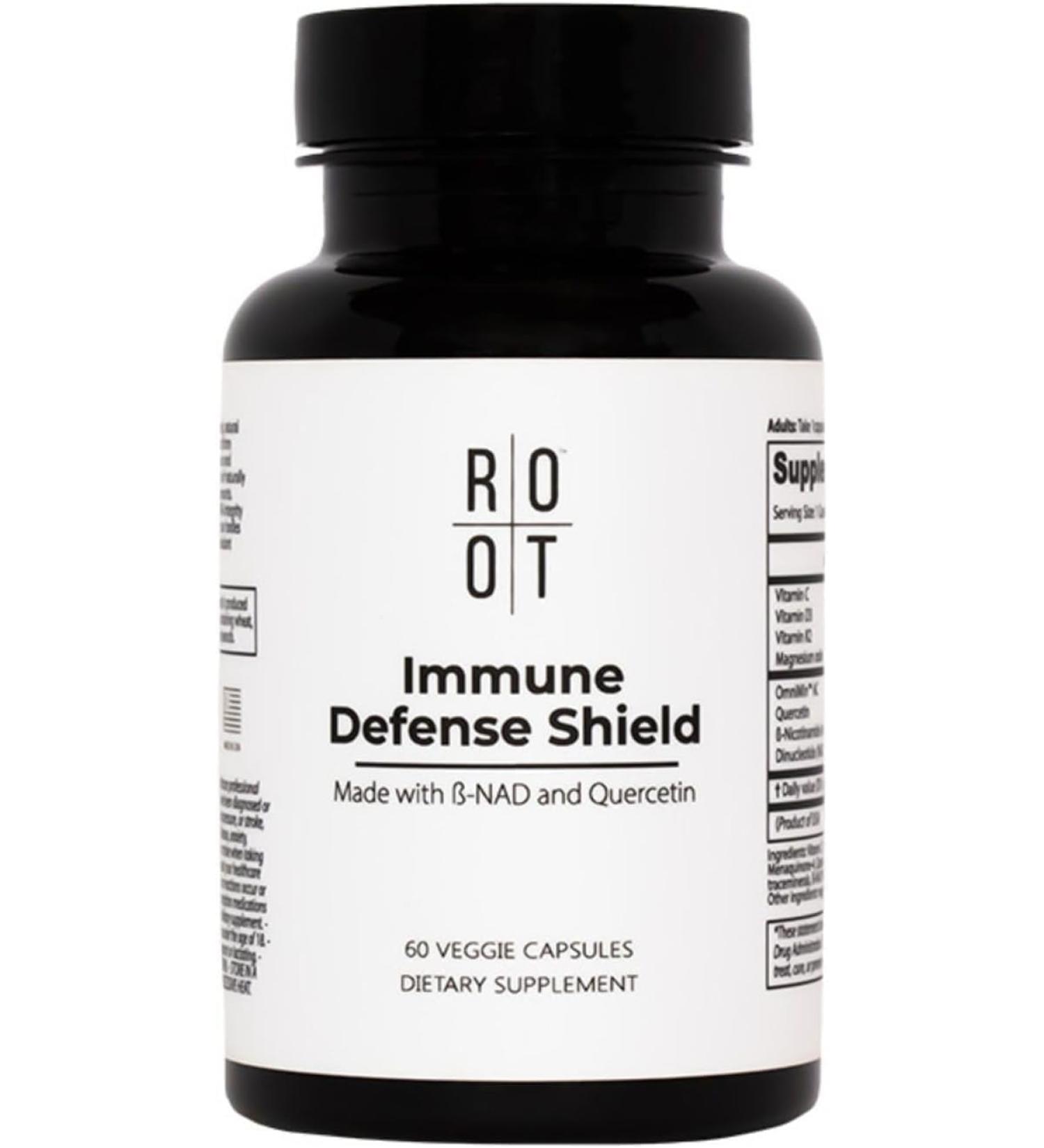 Root Wellness Immune Support Supplement with Vitamin D C K2, Quercetin and Trace Minerals from Great Salt Lake, Digestive Enzymes NAD Supplement for Adults, 60 Capsules - Buy Online on GoSupps.com