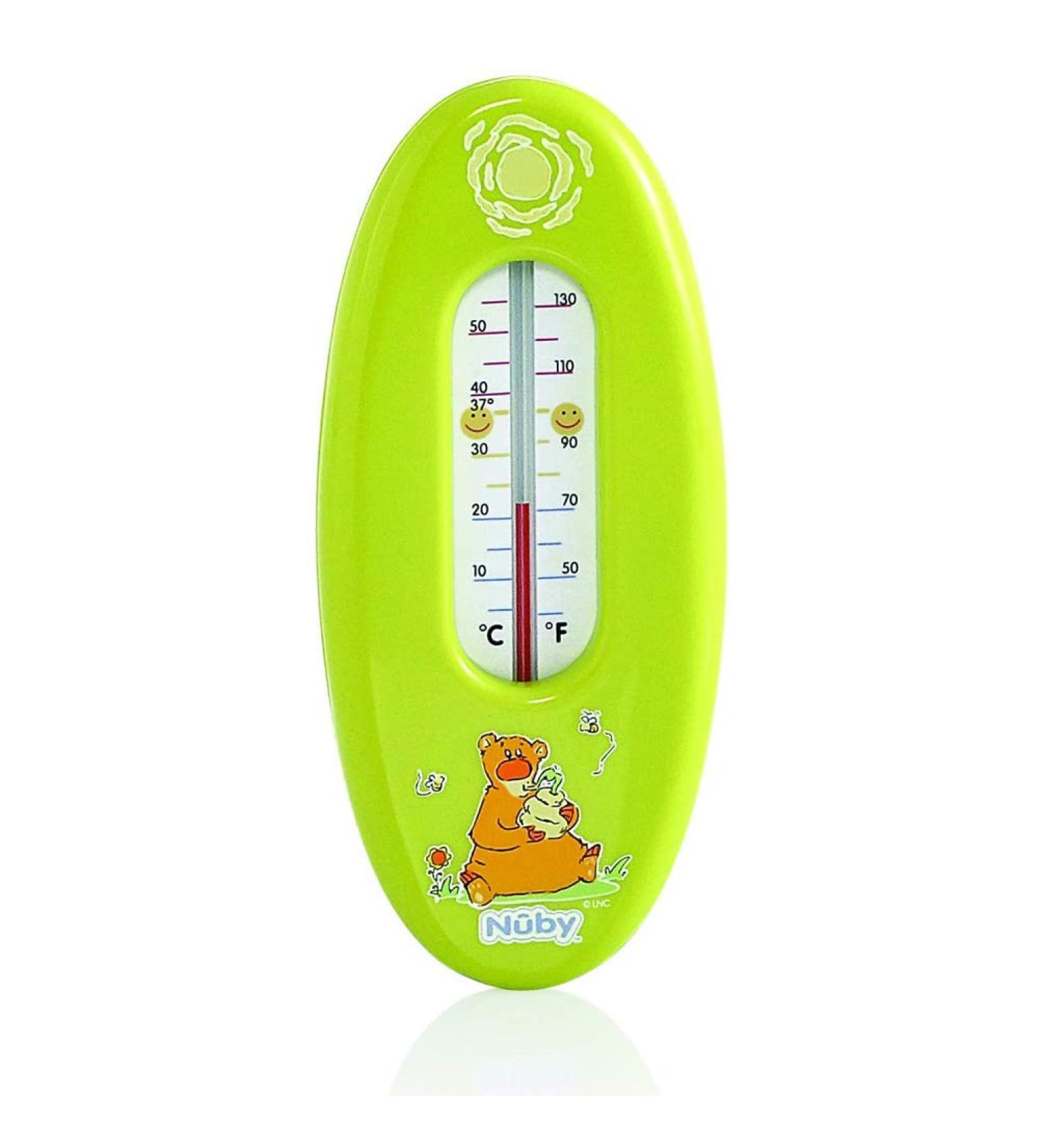 Nuby Bath Thermometer Floats on Water Readings in Degrees Celsius & Fahrenheit Green-Yellow