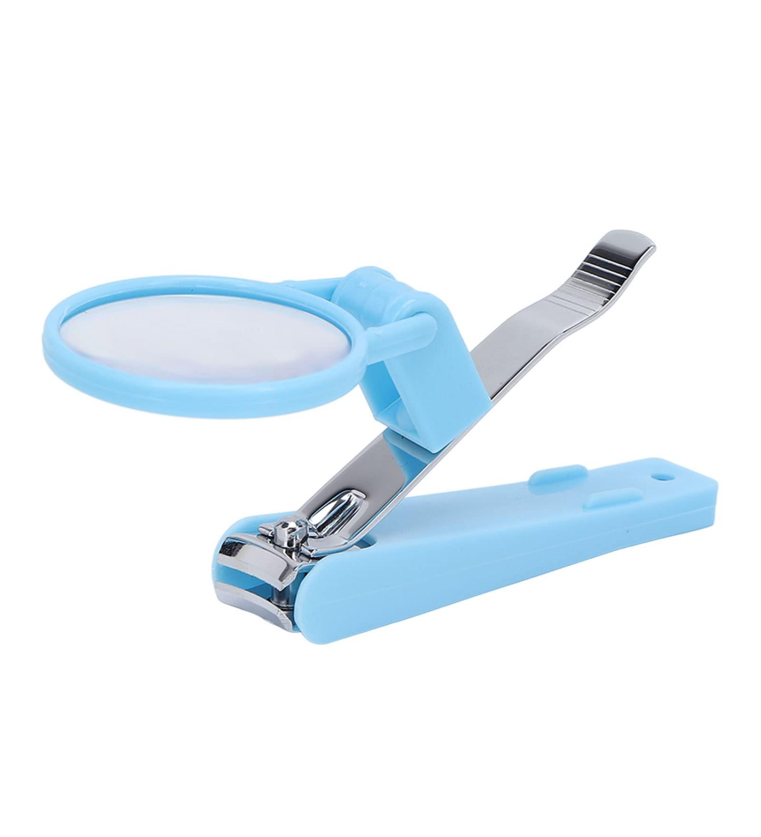 Sluffs Portable Nail Clipper with Magnifying Glass for Children Elderly Fingernail Toenail Ergonomic Handle Toenail Clipper Cutter Compact ABS and Alloy Material - Buy Online on GoSupps.com