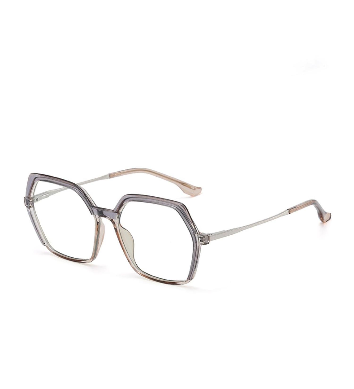 SERONI Blue Light Blocking Glasses for Men & Women - Metal Temples TR90 Polygon Frame UV Protection 55mm Purple-Tea - Buy Online on GoSupps.com