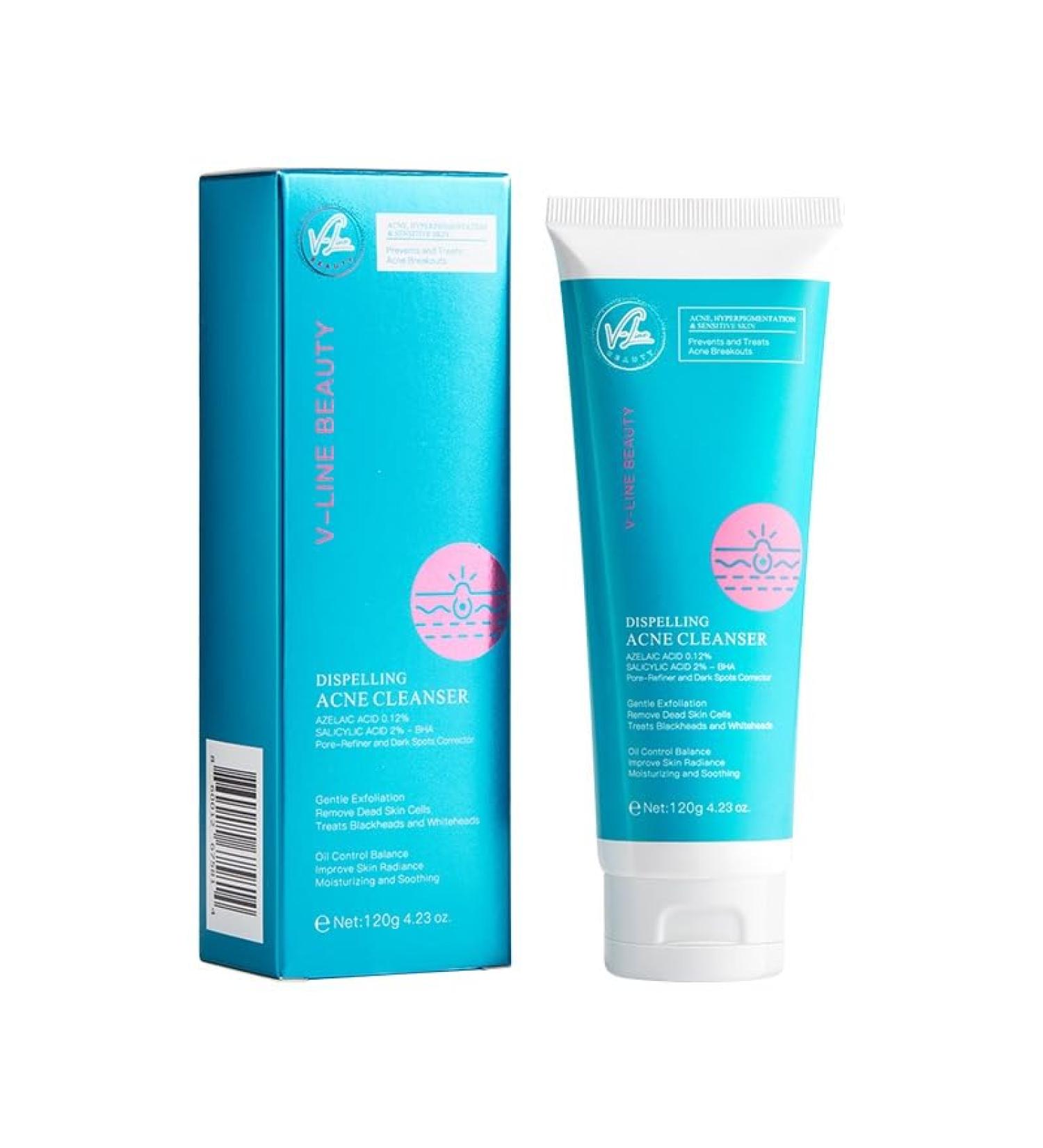 V-Line Beauty 2% BHA Salicylic Acid Dispelling Foaming Cleanser with 0.12% Azelaic Acid for Oily Skin Gentle Exfoliation Minimize Pores and Manage Blemishes + Excess Oil and Help Fades Dark Spots - Buy Online on GoSupps.com