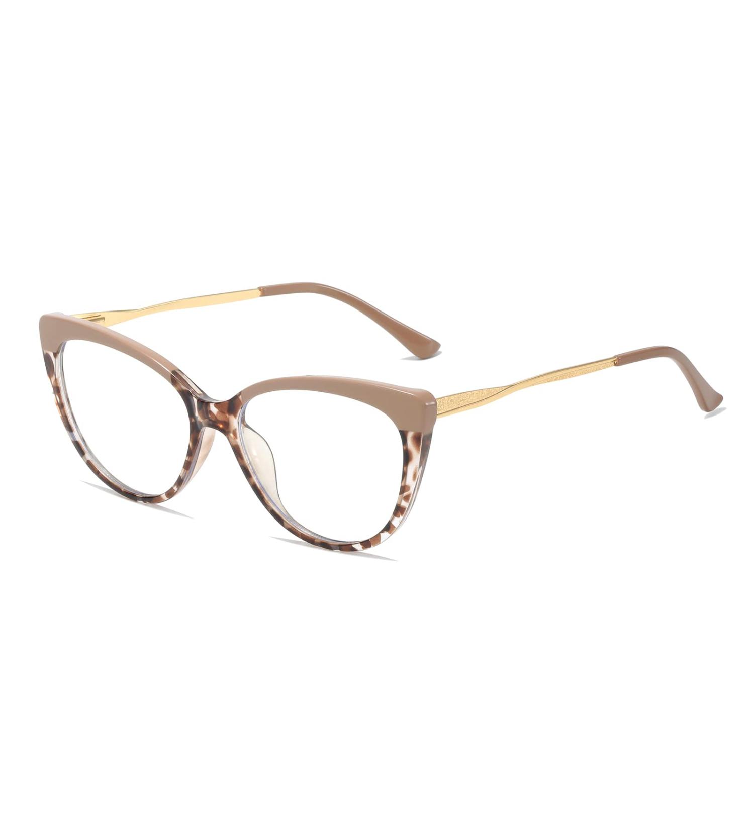 Shop Ljczka Vintage Blue Light Filter Cat Eye Glasses for Women - Stylish Brown Leopard & Metal Frames 0.0 Prescription Available Enhance Your Eye Comfort! - Buy Online on GoSupps.com