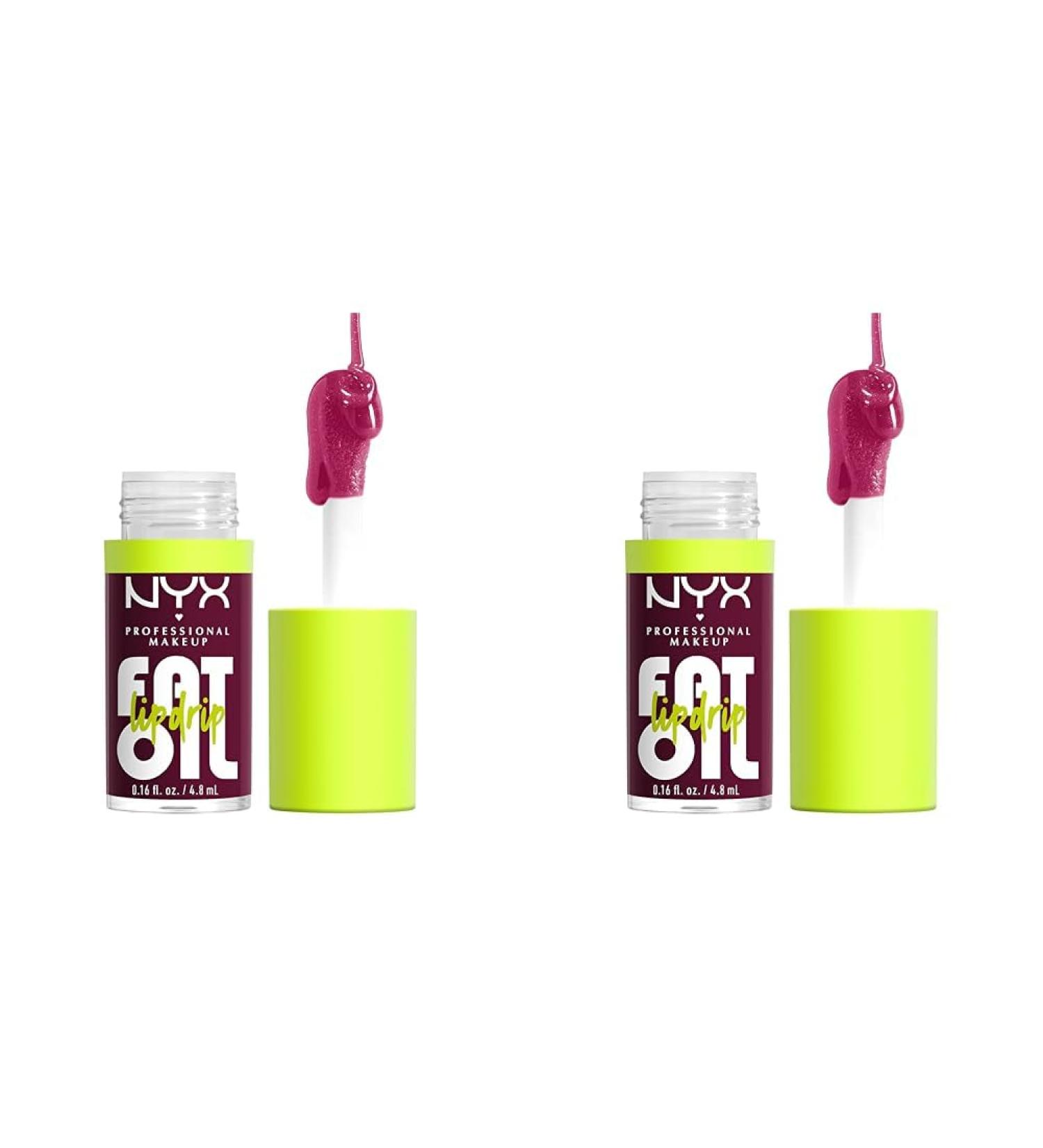 NYX Professional Makeup Fat Oil Lip Drip - Moisturizing Gloss Intensive Shine & 12-Hour Care Color: That's Chic 2 Pack (4.8 ml) - Buy Online on GoSupps.com