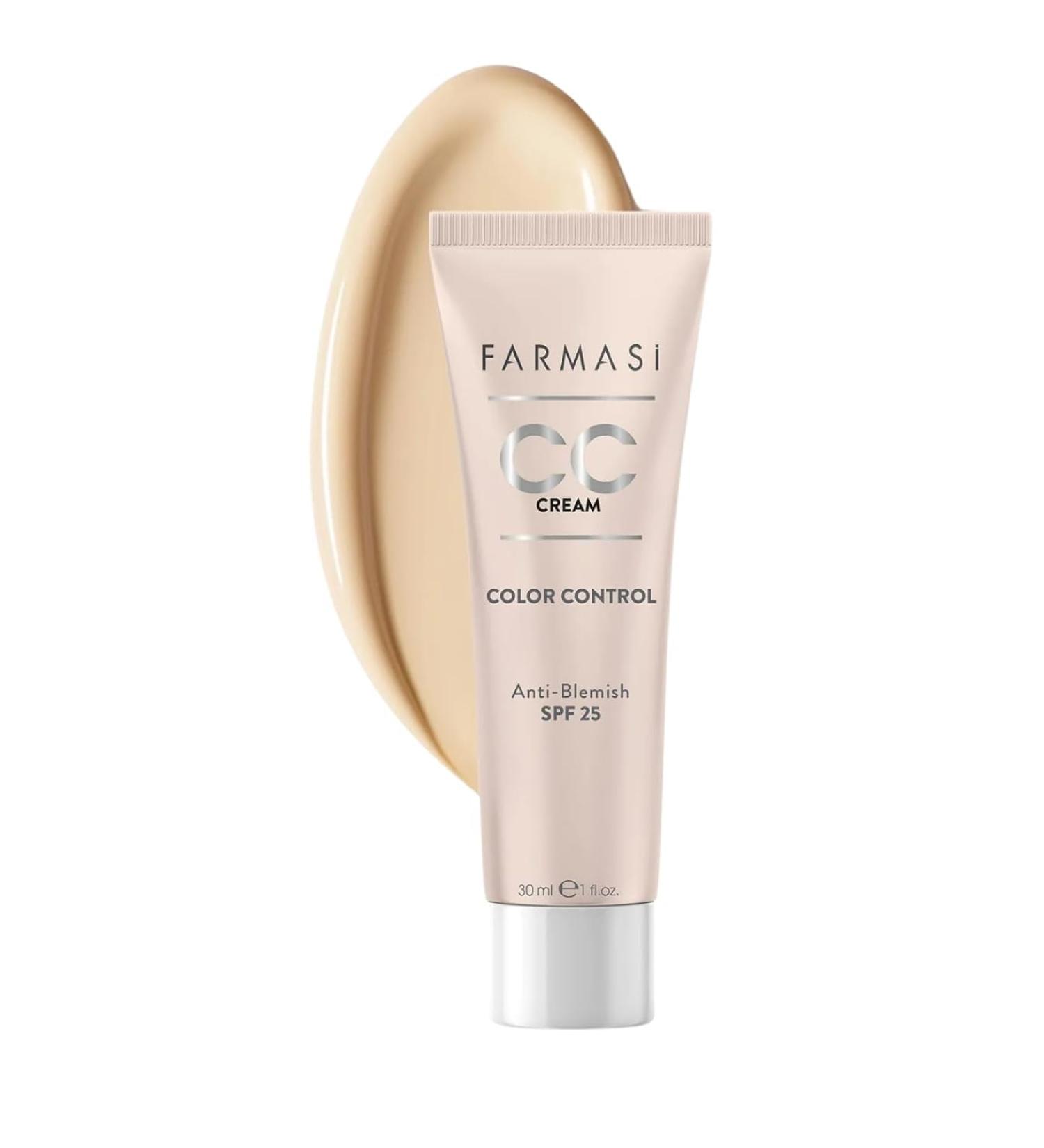 FARMASI CC Color Control Cream Natural and Flawless Finish Enriched Formula with Multimineral & Spf 25+ All-Day Hold All Skin Types 1 fl. oz 02 Light to Medium