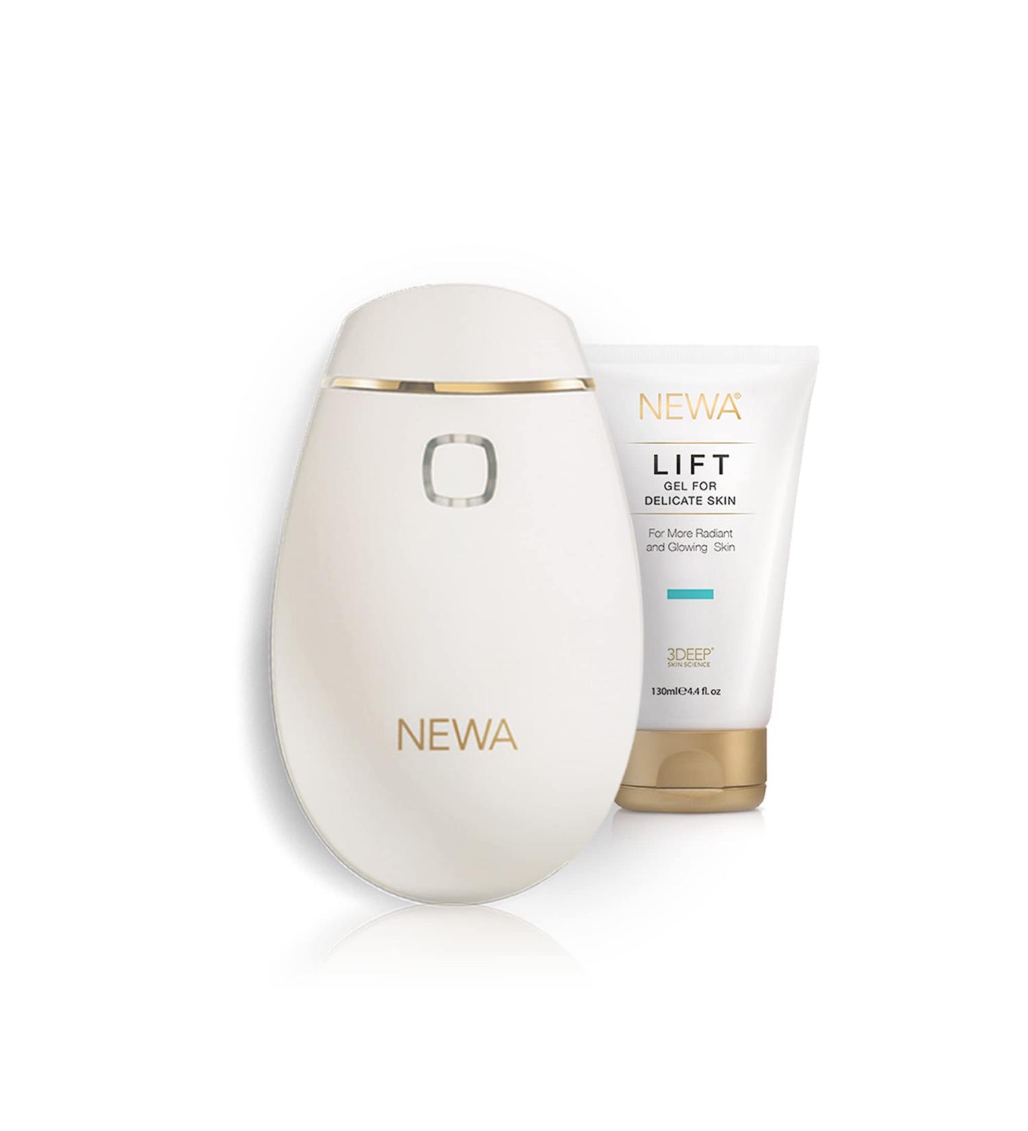 NEWA RF Wrinkle Reduction Device - FDA Cleared Skincare Tool for Facial Tightening | Boosts Collagen, Reduces Wrinkles | 1 Month Gel Supply | Ivory Classic - Buy Online on GoSupps.com