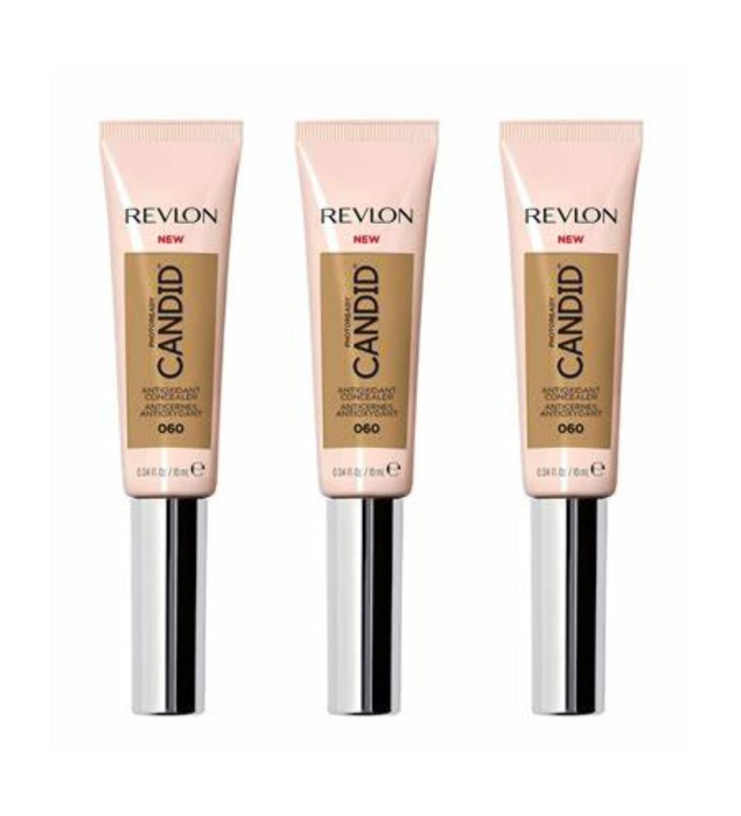 3 x Revlon Photoready Candid Antioxidant Concealer - 060 Deep Fonce 10ml