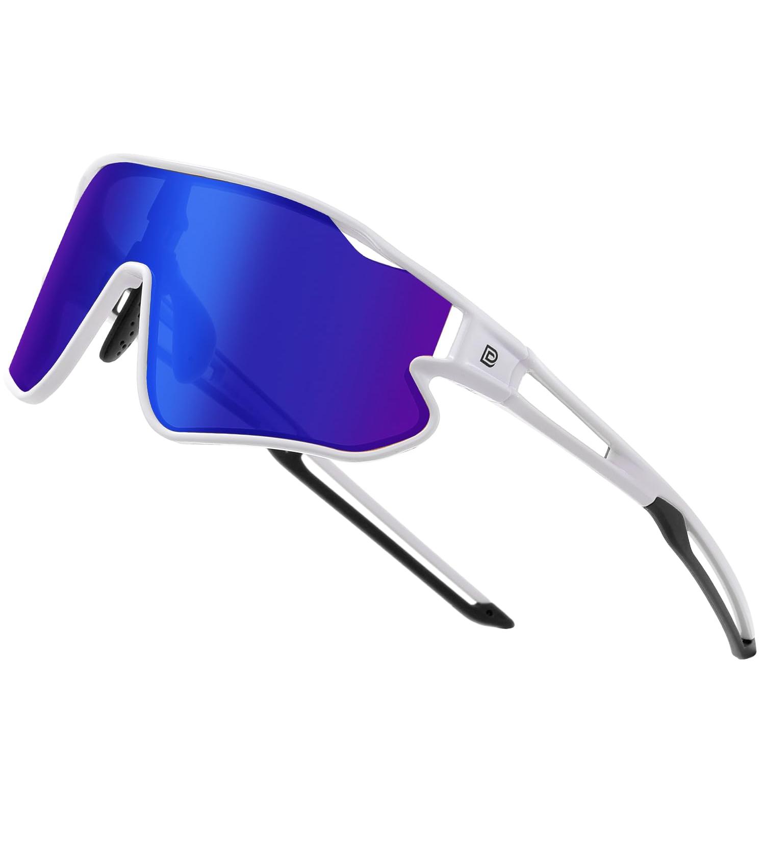 Duco Kids Baseball Sunglasses | Youth UV400 Sports Cycling Glasses | Lightweight TR90 Frame for Girls - DK268 White Blue - Buy Online on GoSupps.com