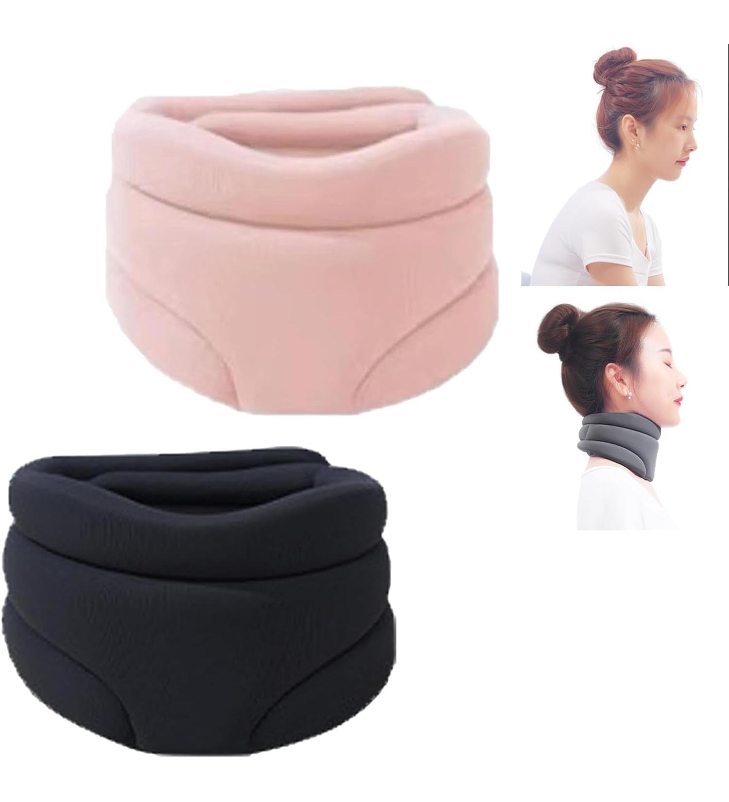 Soft Foam Neck Brace Universal Cervical Collar Neck Brace for Neck Pain Relief Adjustable Neck Support Brace for Sleeping Wraps Keep Vertebrae Stable and Aligned yl-105023(Black+Pink) - Buy Online on GoSupps.com