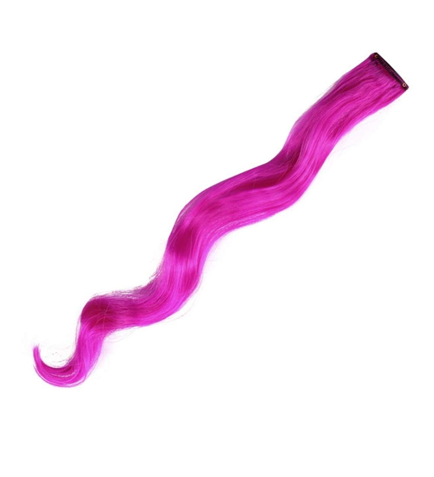 18 Inch Curly Hair Clip-In Extensions - Colorful Pink & Blue Synthetic Wig for Women & Girls - Buy Online on GoSupps.com