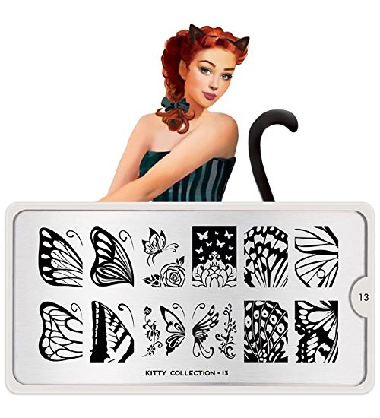 MoYou-London Kitty Collection Stamping Plate | Kitty Collection Nail Design Stencils Nail Art Manicure Pedicure (Kitty 13)